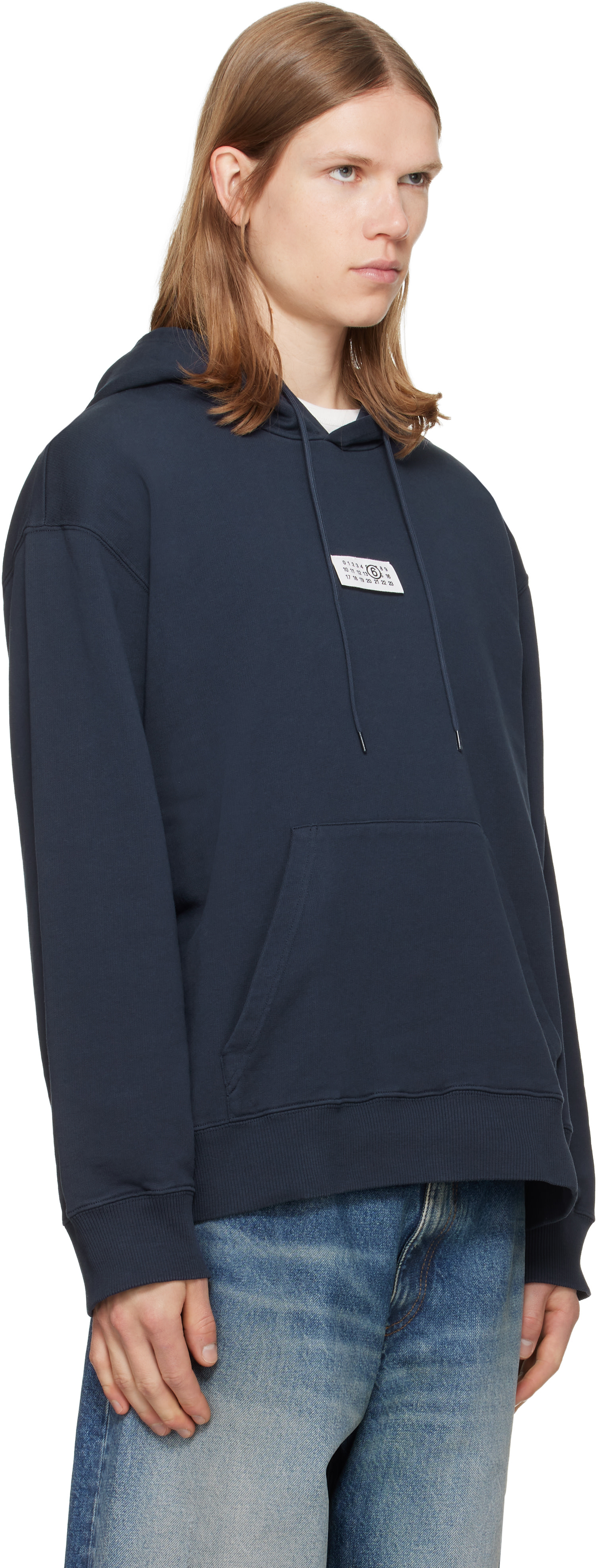 MM6 Maison Margiela - Navy Unbrushed Cotton Hoodie
