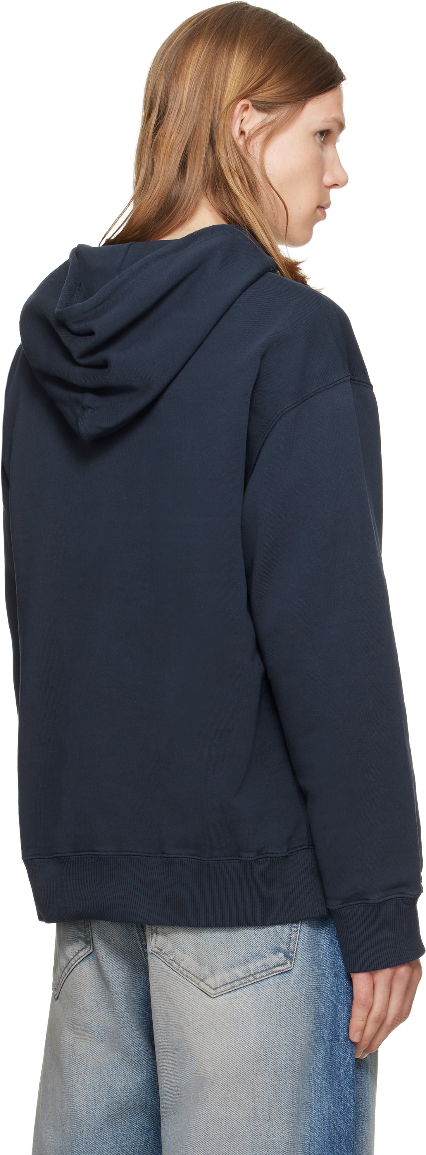 MM6 Maison Margiela - Navy Unbrushed Cotton Hoodie