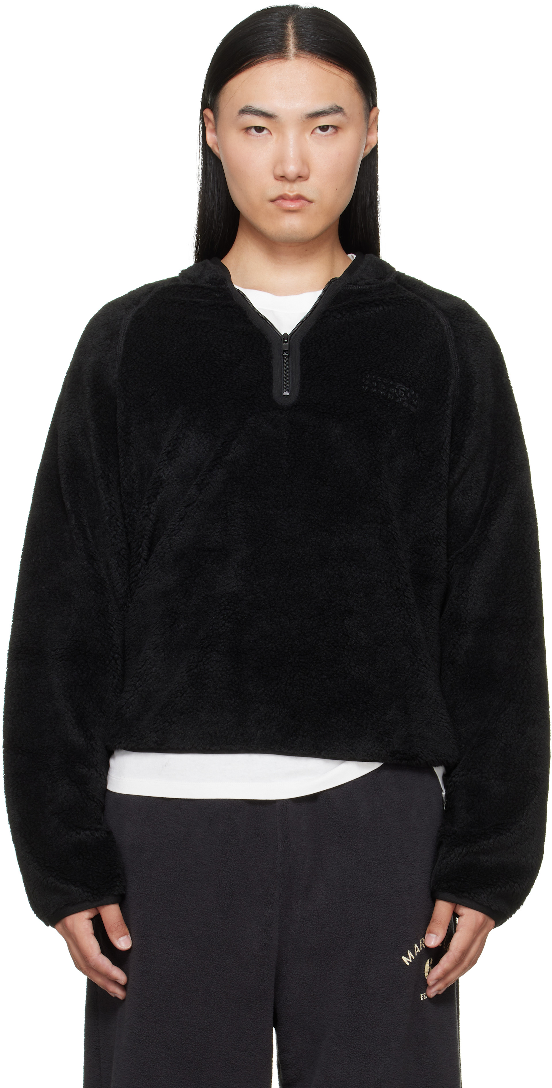 MM6 Maison Margiela - Pull molletonné noir en molleton