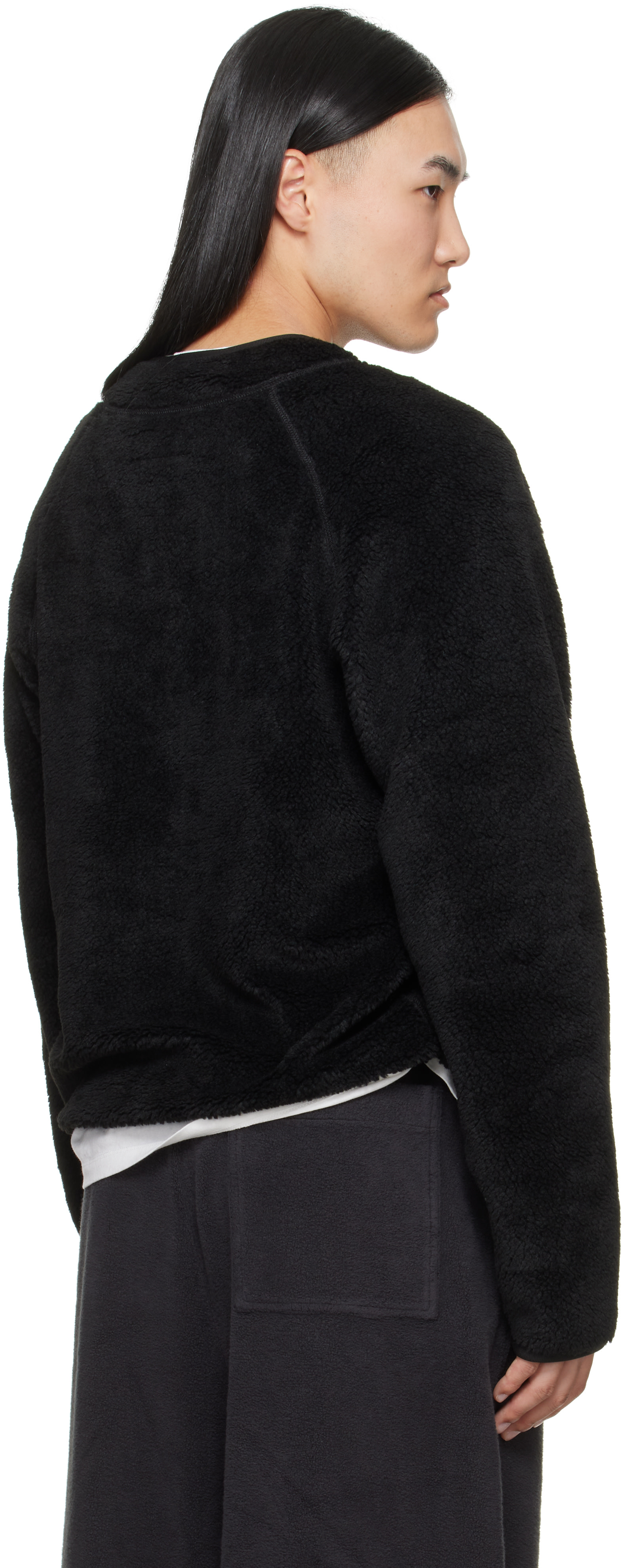 MM6 Maison Margiela - Pull molletonné noir en molleton