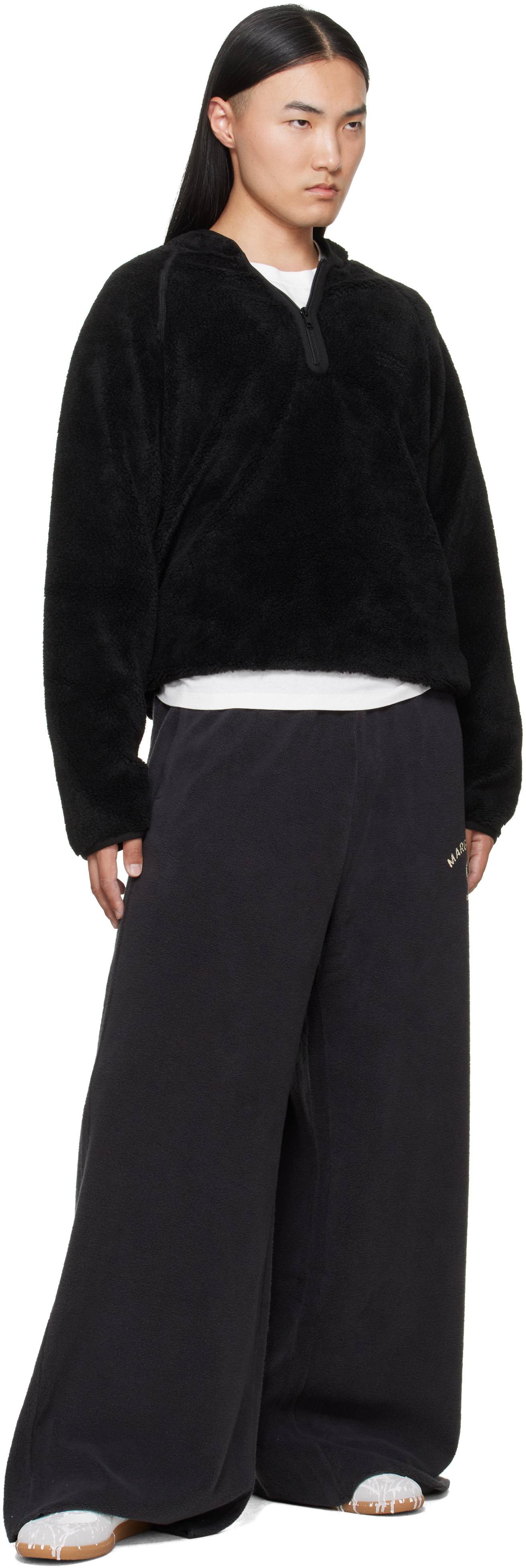 MM6 Maison Margiela - Pull molletonné noir en molleton