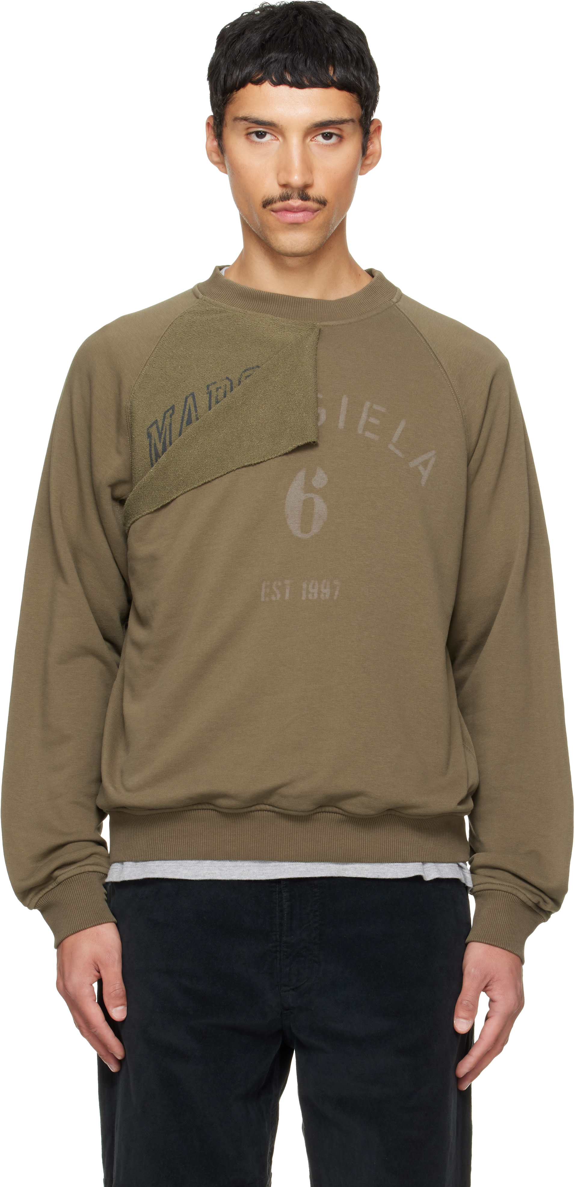 MM6 Maison Margiela - Pull molletonné Mannequin vert à imprimés