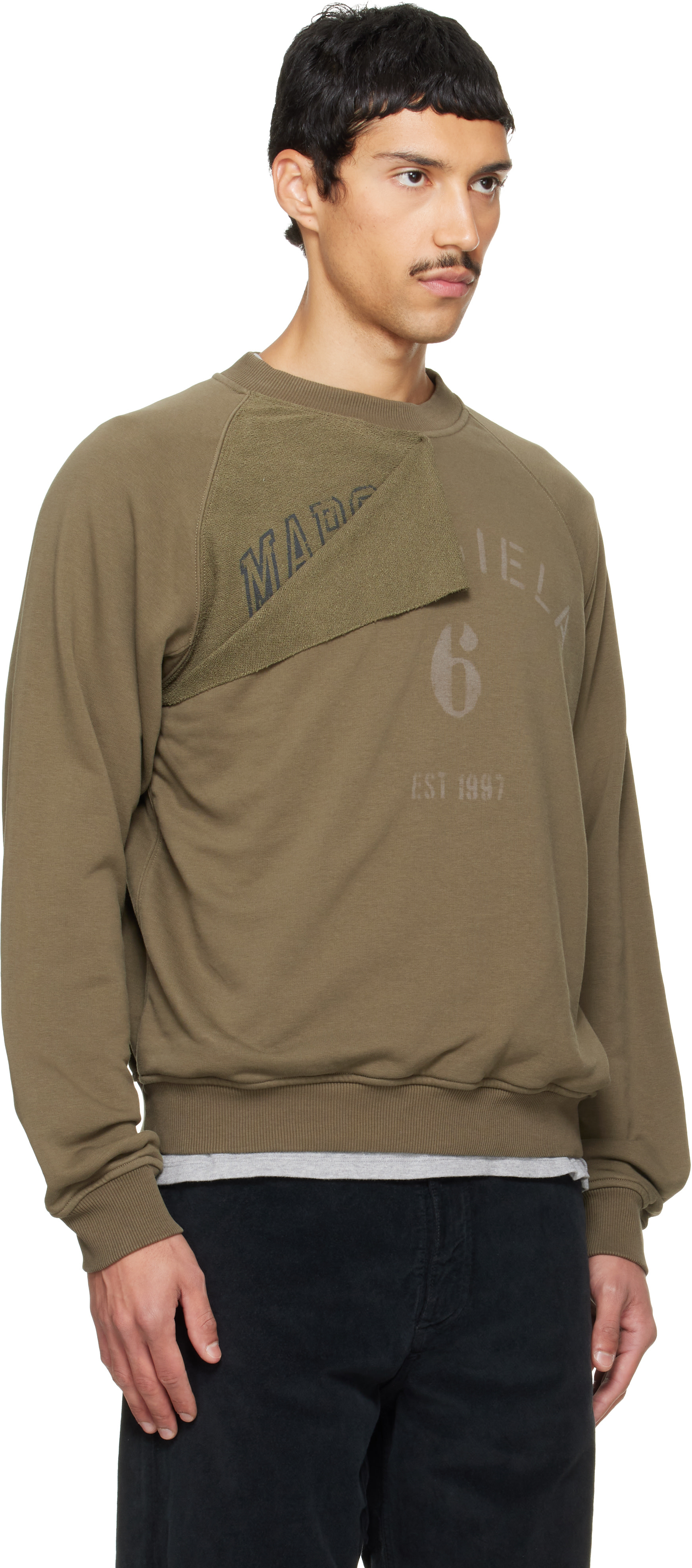 MM6 Maison Margiela - Pull molletonné Mannequin vert à imprimés