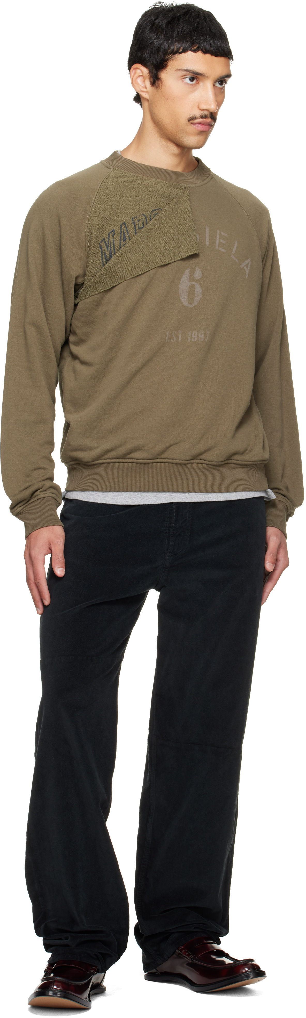 MM6 Maison Margiela - Pull molletonné Mannequin vert à imprimés