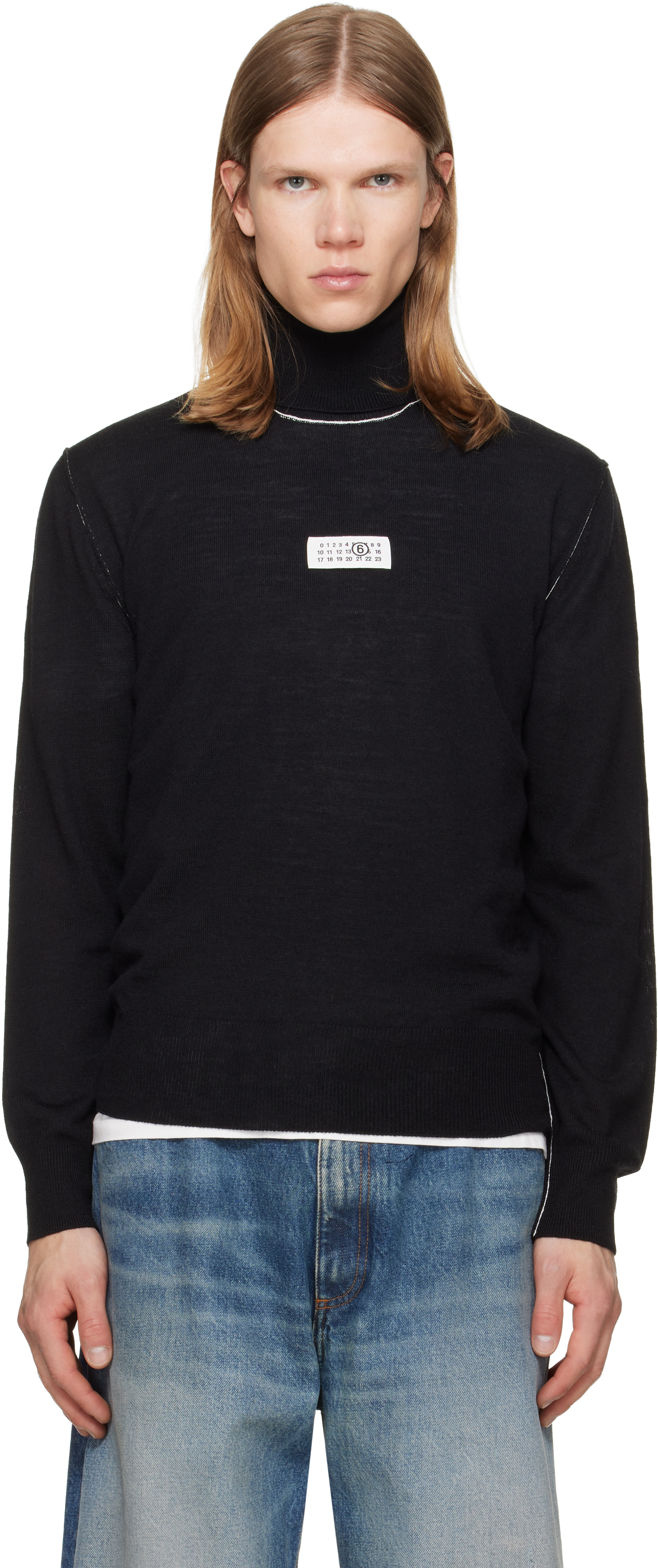 MM6 Maison Margiela - Black Wool Turtleneck