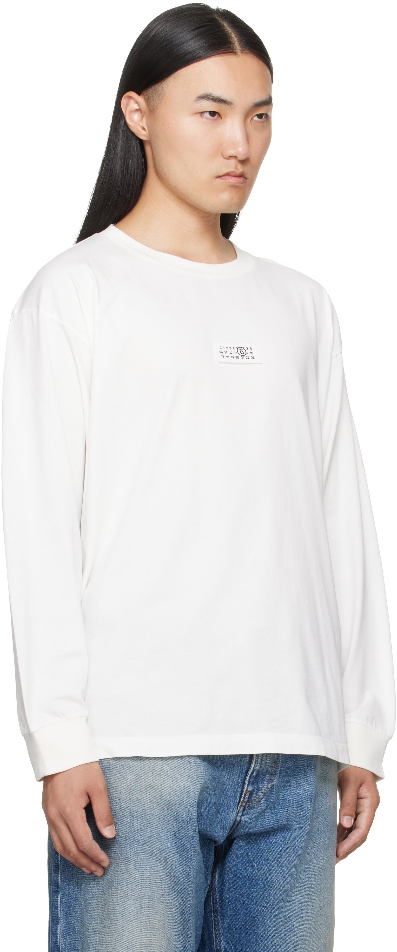 MM6 Maison Margiela: ホワイト 長袖Tシャツ | SSENSE 日本