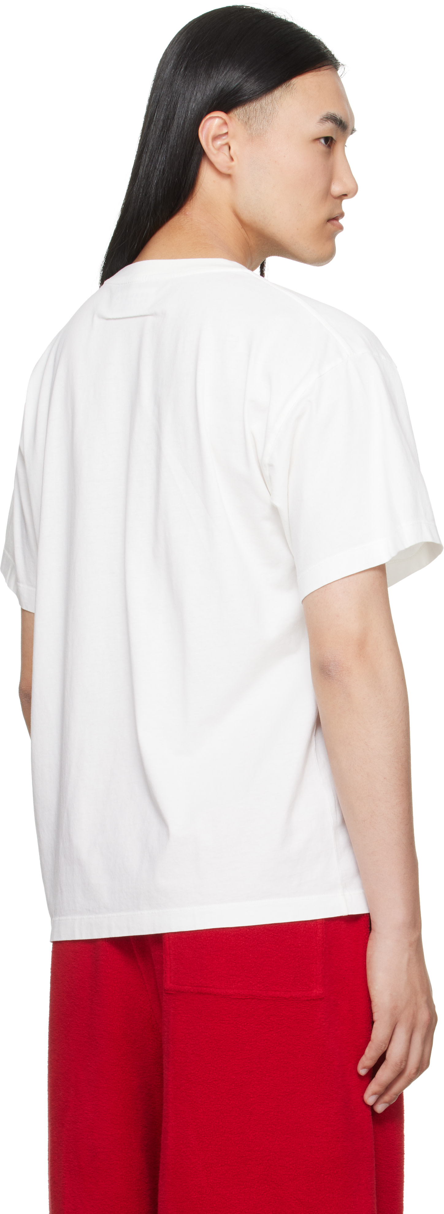 MM6 Maison Margiela: オフホワイト オーバーダイ ジャージ Tシャツ