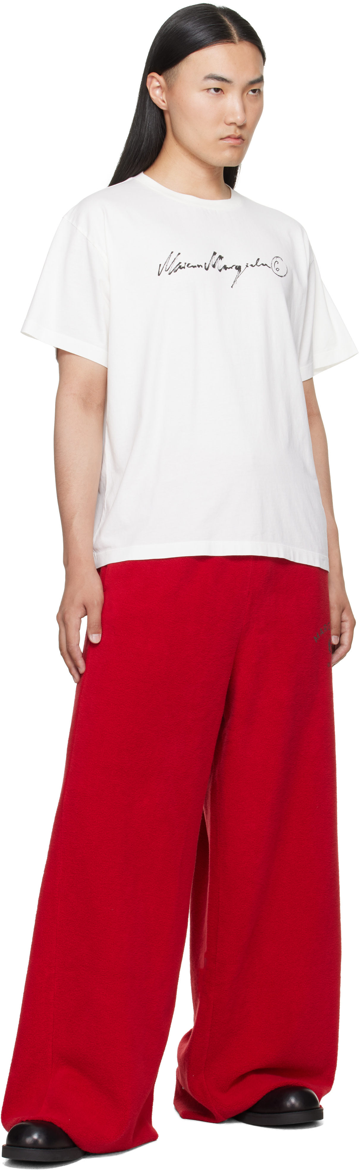 MM6 Maison Margiela: Off-White Overdyed Jersey T-shirt | SSENSE