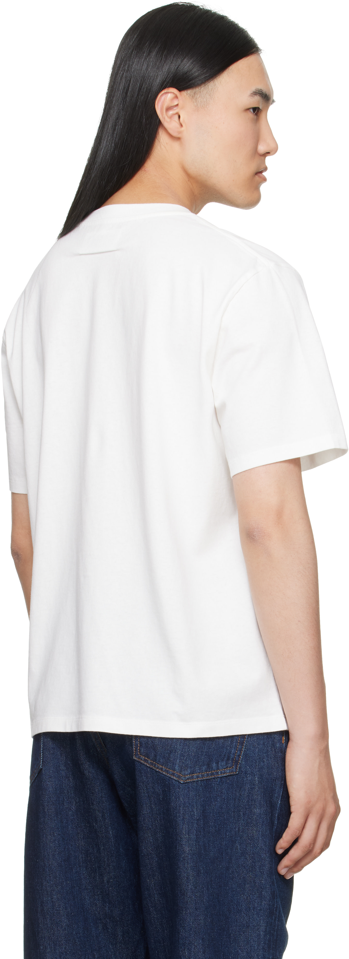 MM6 Maison Margiela: Off-White Printed Logo T-shirt | SSENSE