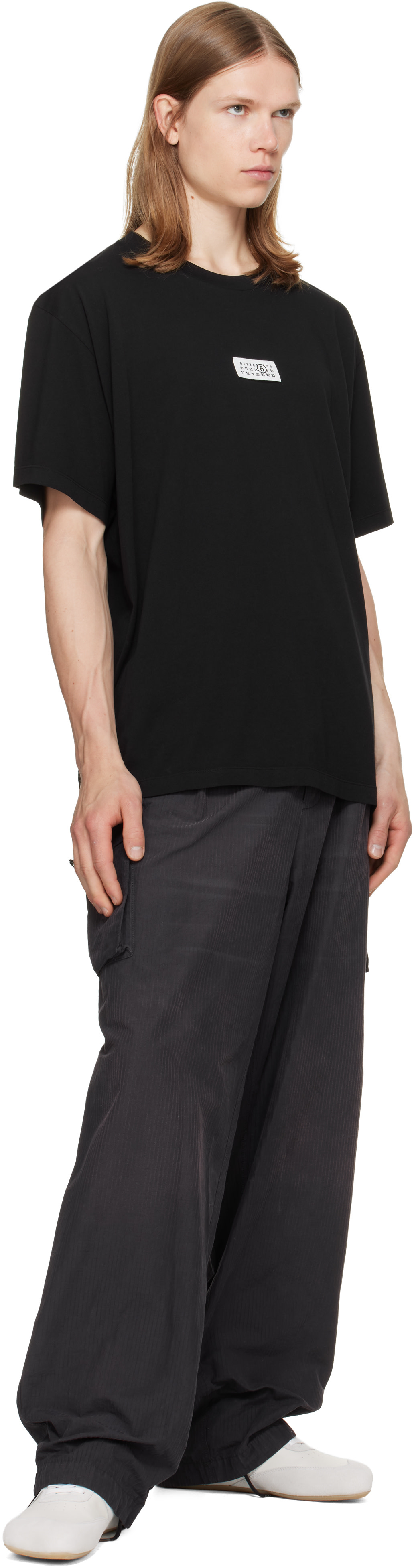 MM6 Maison Margiela: Black Numeric Cotton T-shirt | SSENSE