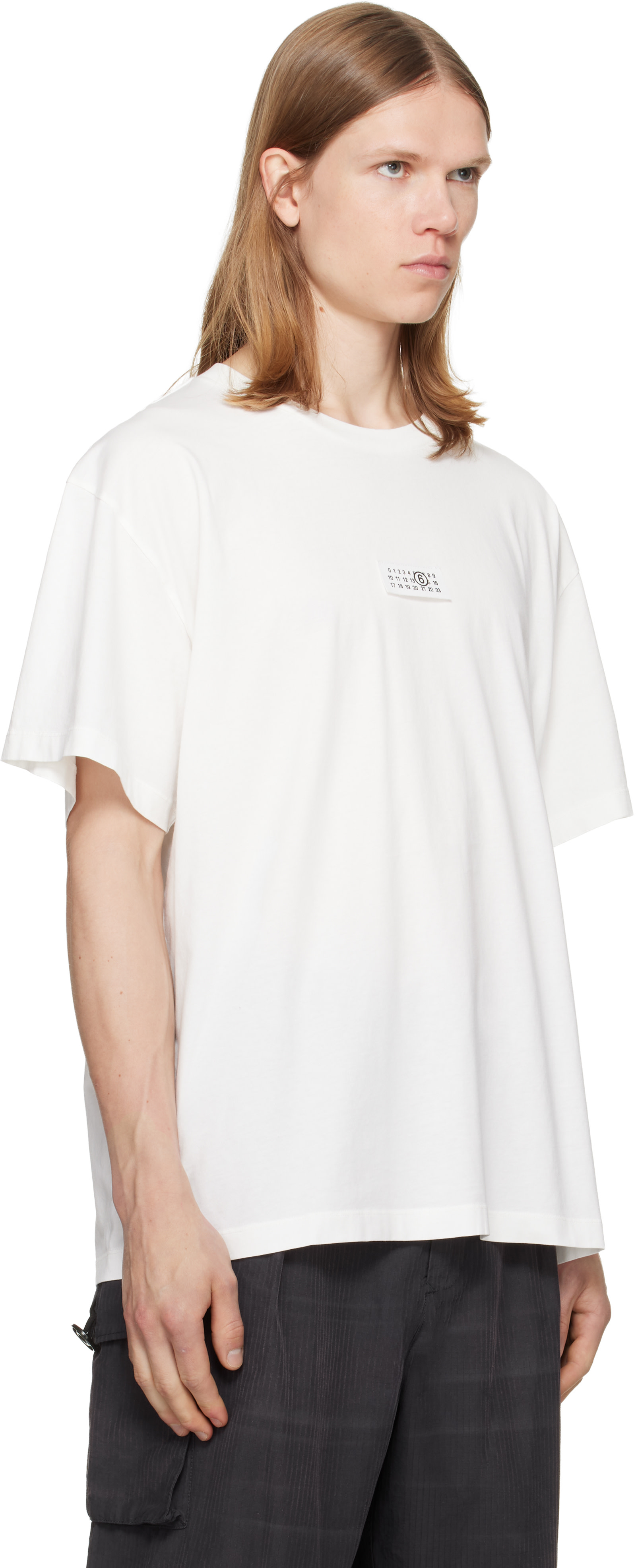 Maison Margiela / コットン Tシャツ ホワイト MM6 Maison Margiela: ホワイト Numeric コットン Tシャツ | SSENSE 日本