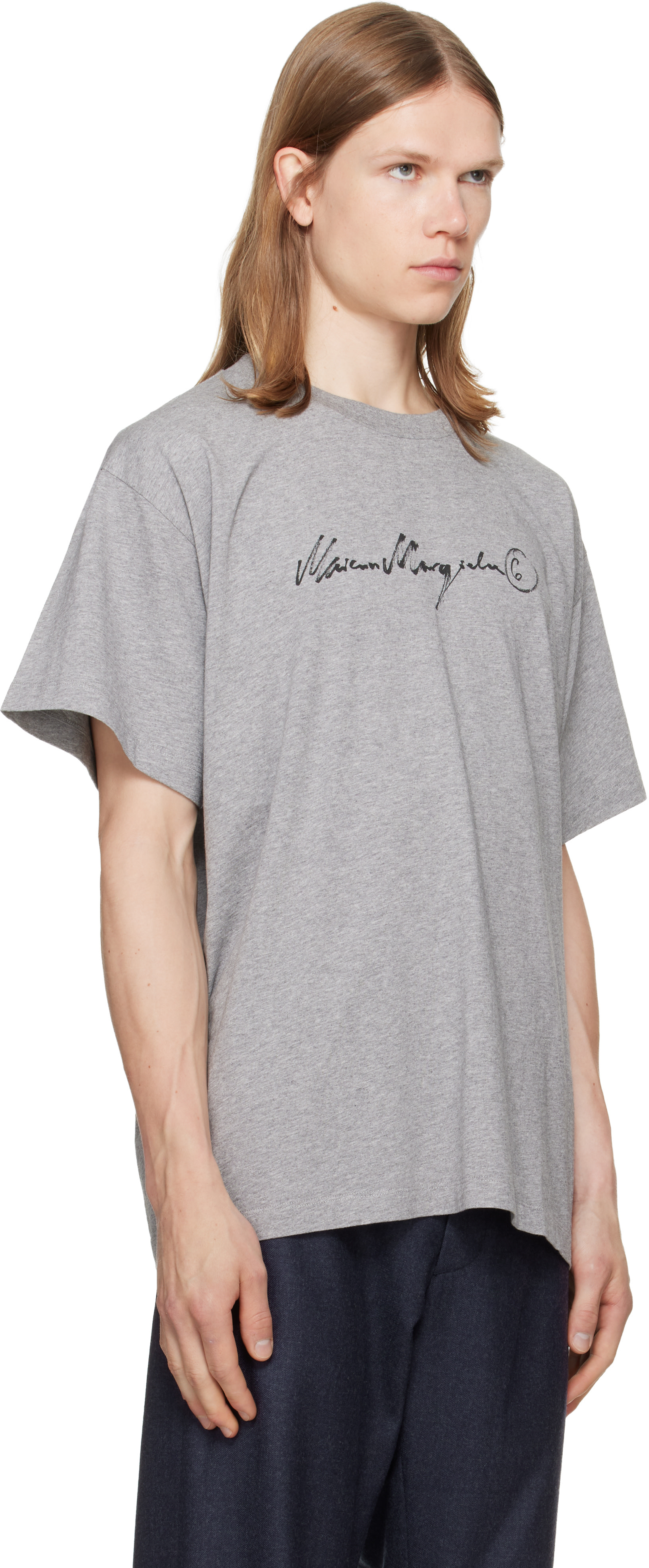 Maison Margiela Tシャツ グレー MM6 Maison Margiela: グレー コットンジャージ Tシャツ | SSENSE 日本