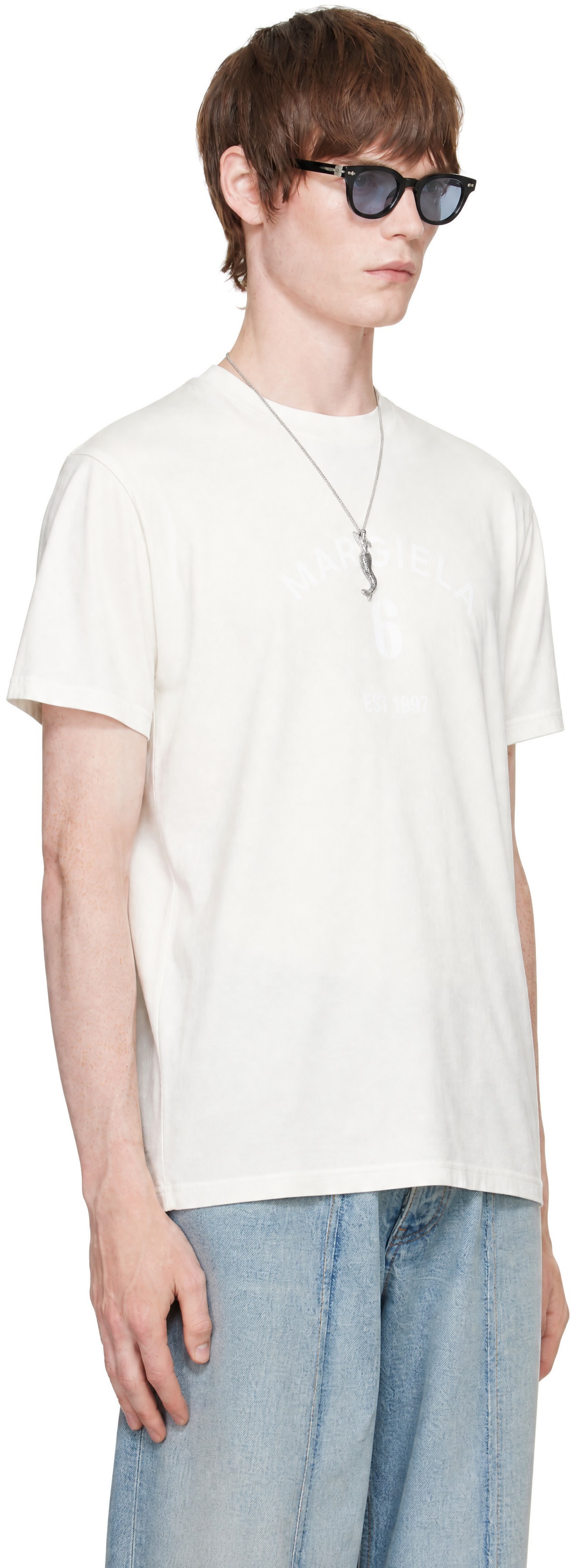 MM6 Maison Margiela: White Cotton T-shirt | SSENSE