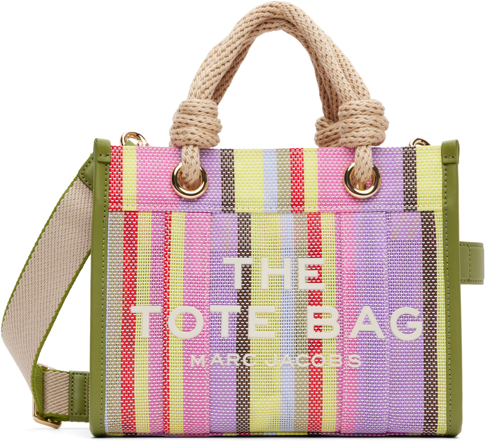 Marc Jacobs - Petit cabas multicolore en filet à rayures