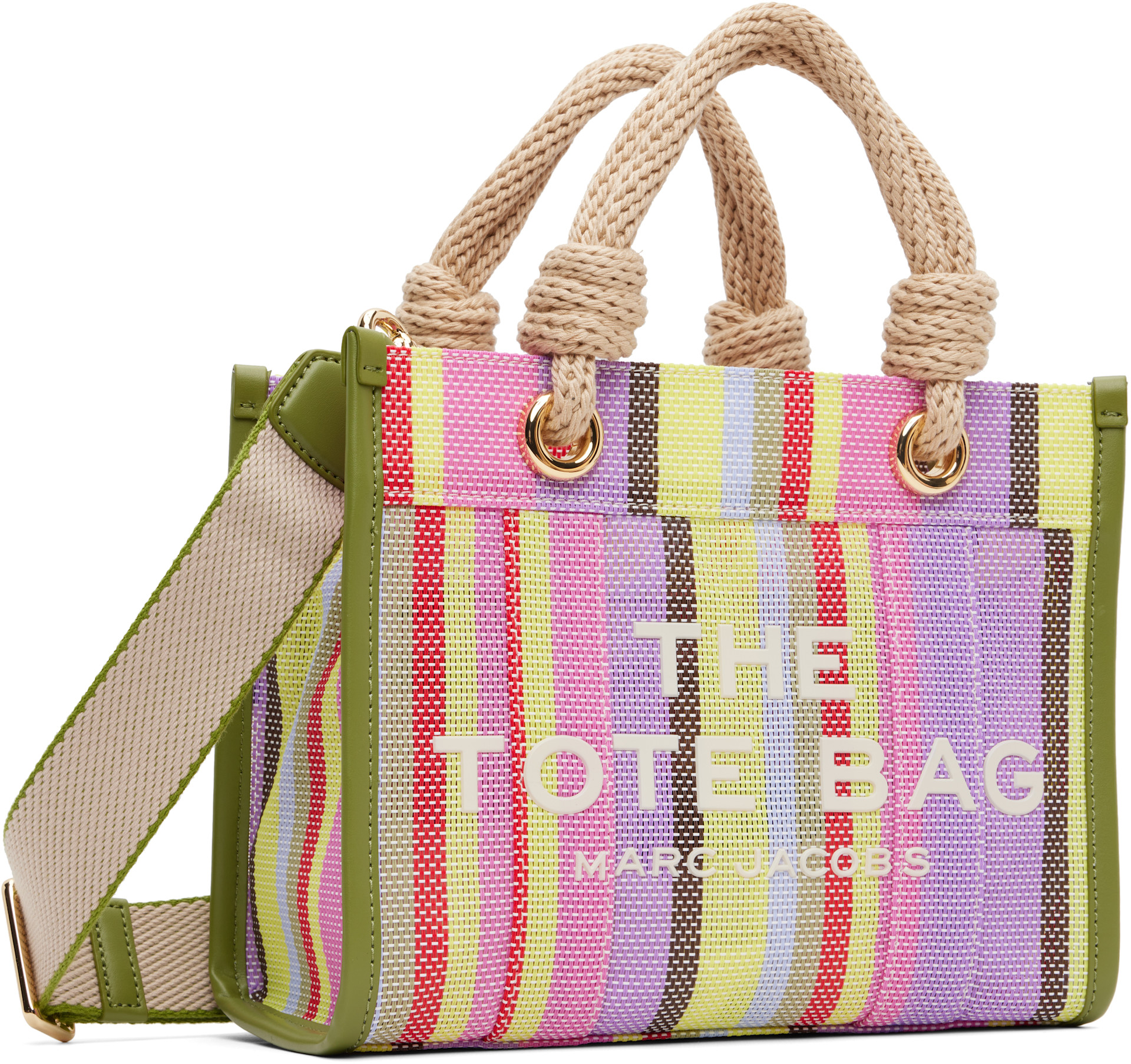 Marc Jacobs - Petit cabas multicolore en filet à rayures