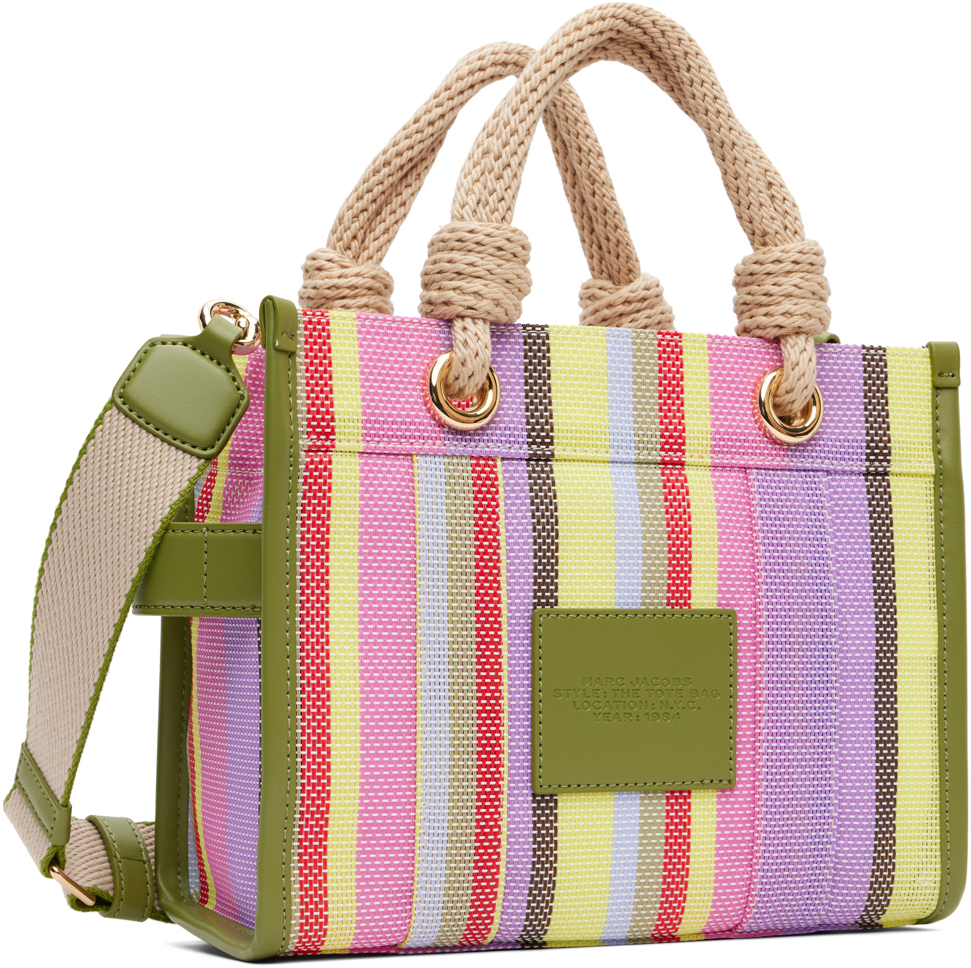 Marc Jacobs - Petit cabas multicolore en filet à rayures