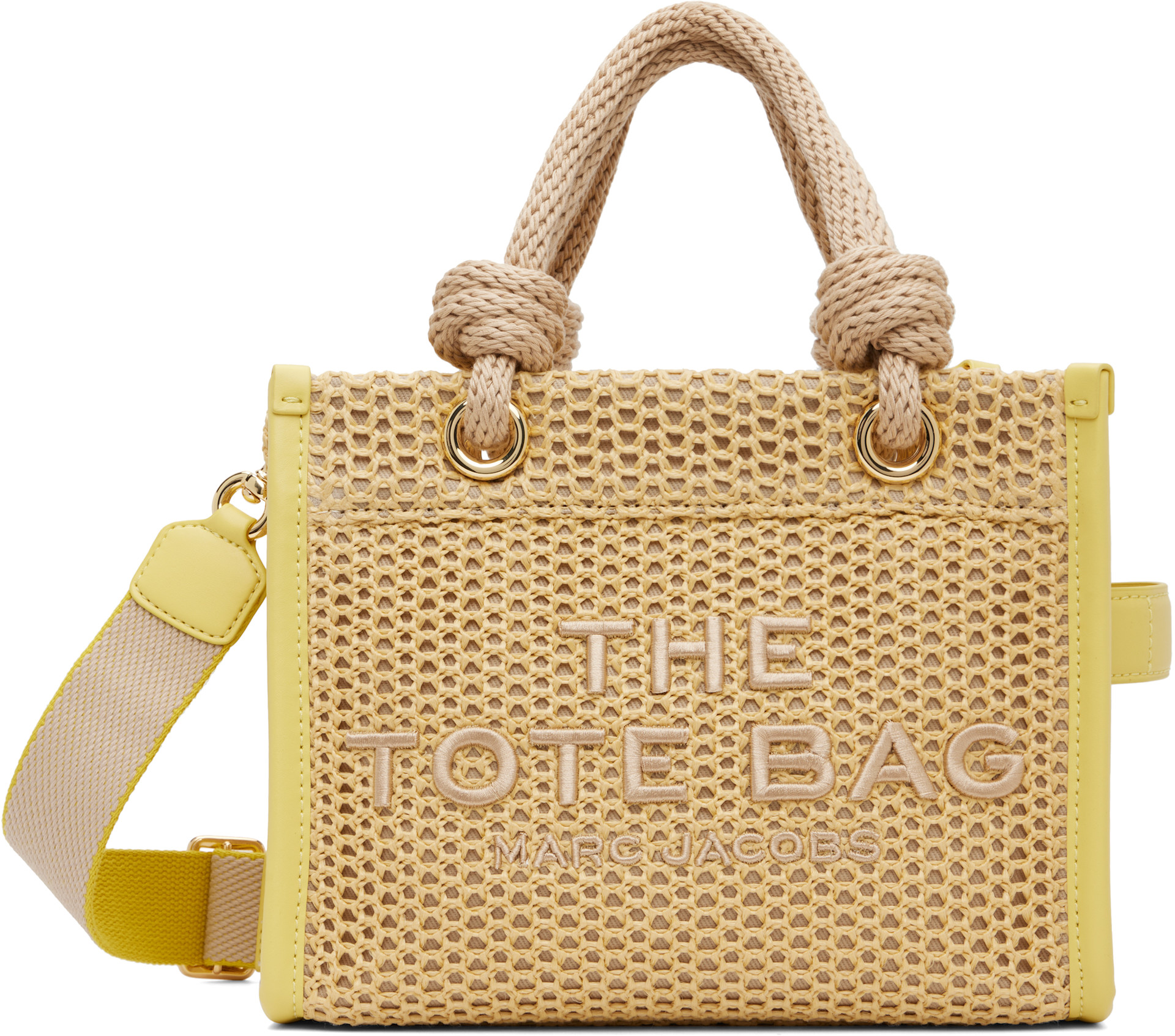 Marc Jacobs: Beige 'The Woven Rope Small' Tote | SSENSE