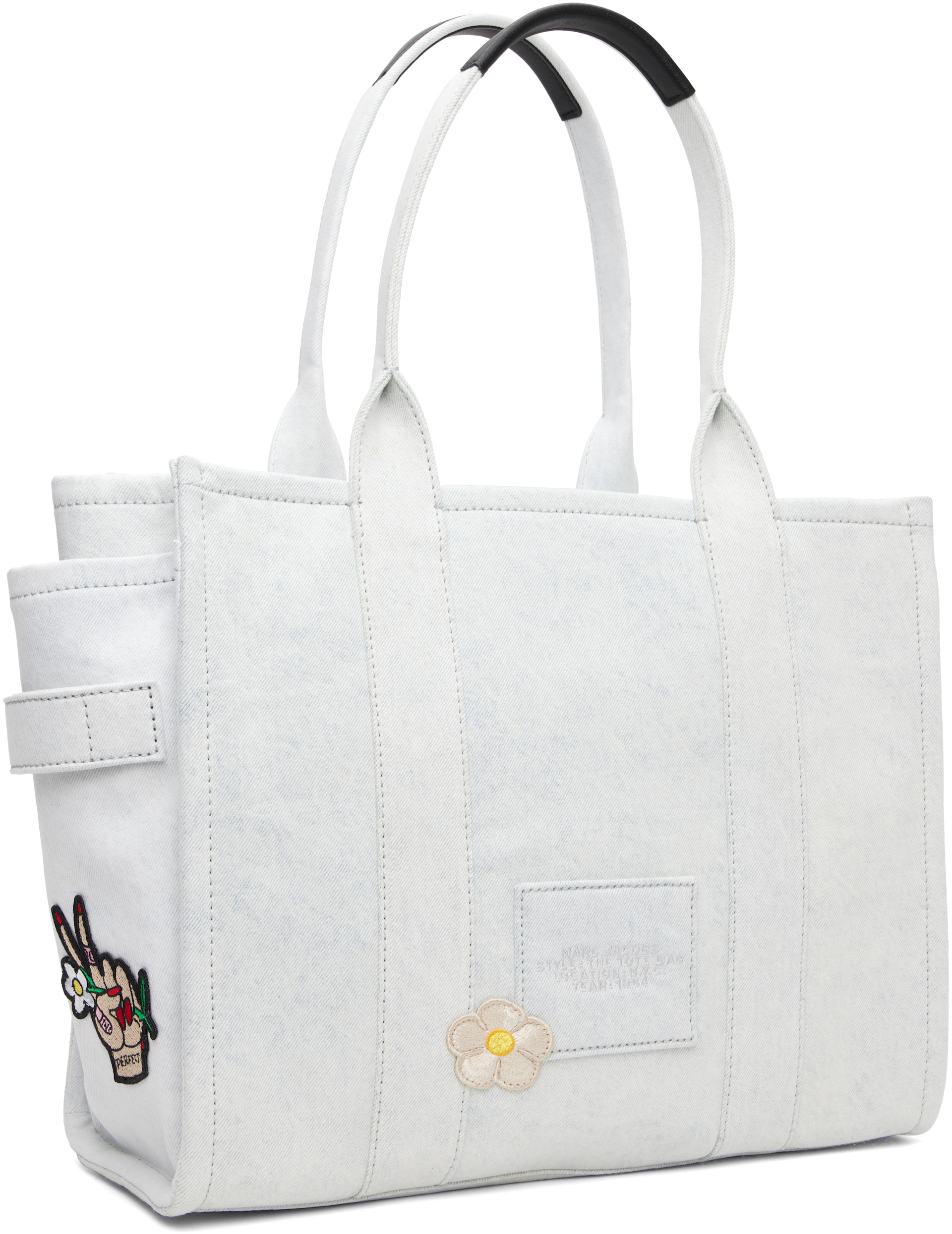 Marc Jacobs - Grand cabas bleu en denim à patchwork Camp