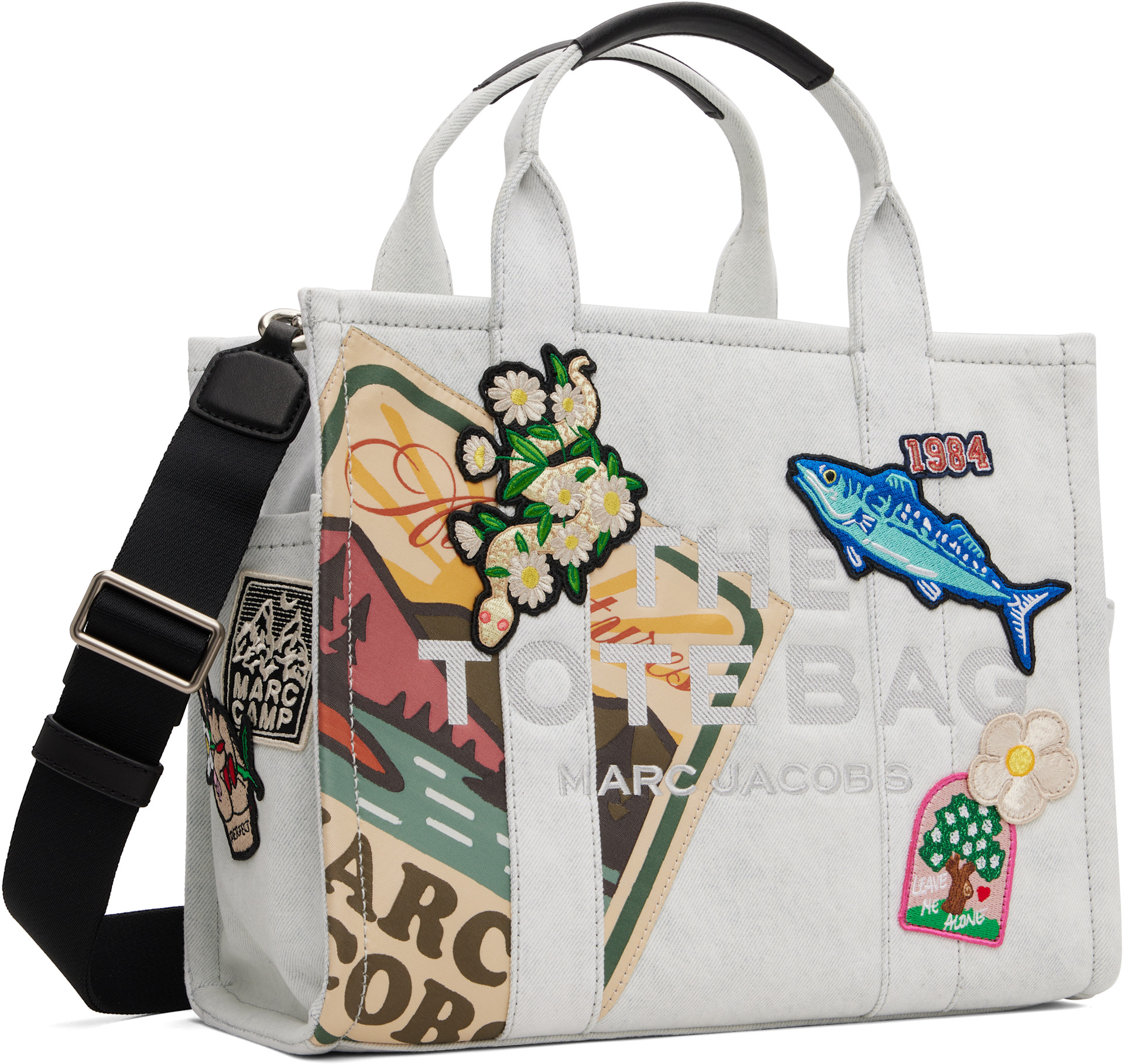 Marc Jacobs - Blue 'The Camp Patchwork' Denim Medium Tote