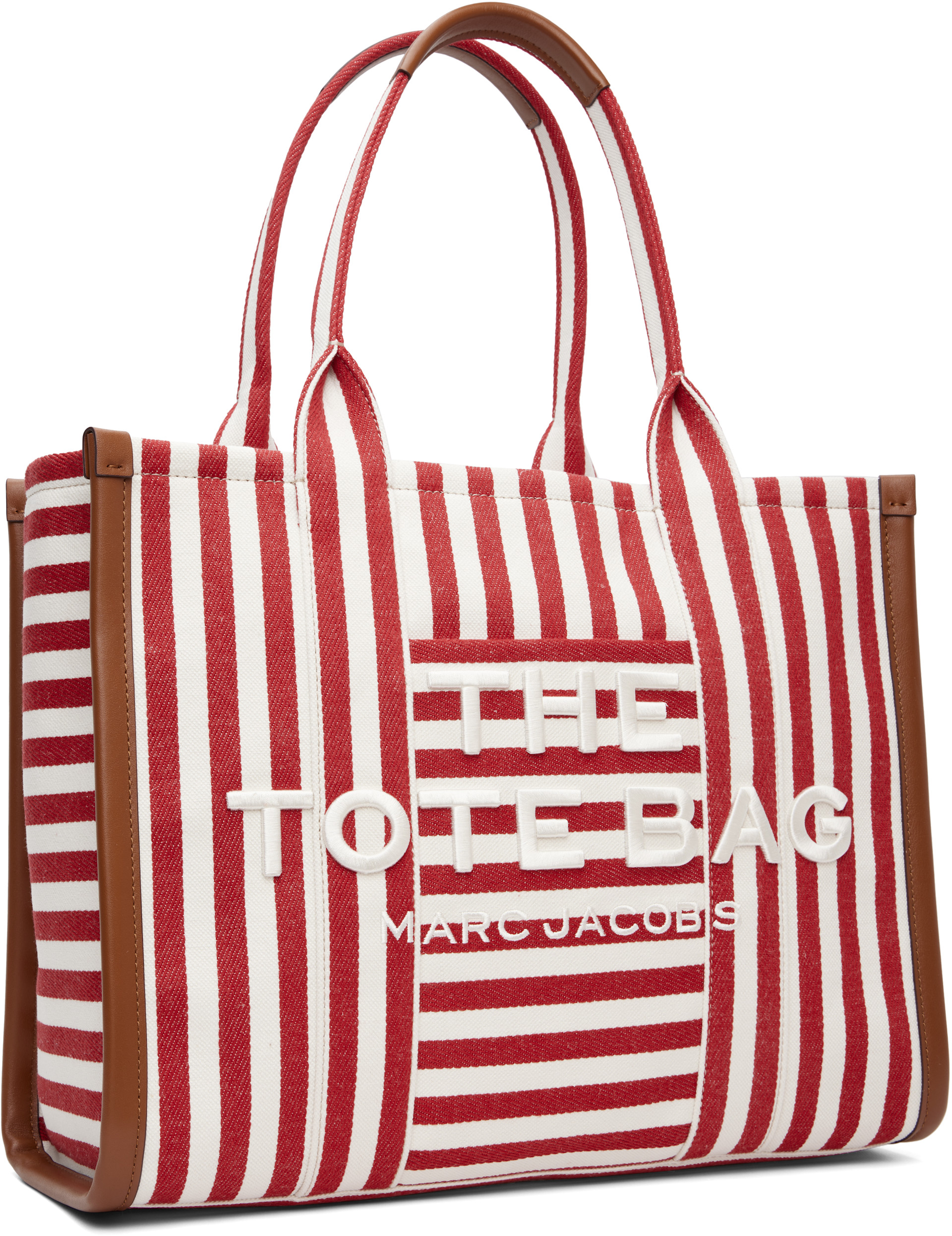 Marc Jacobs - Red & White 'The Stripe Canvas Large' Tote