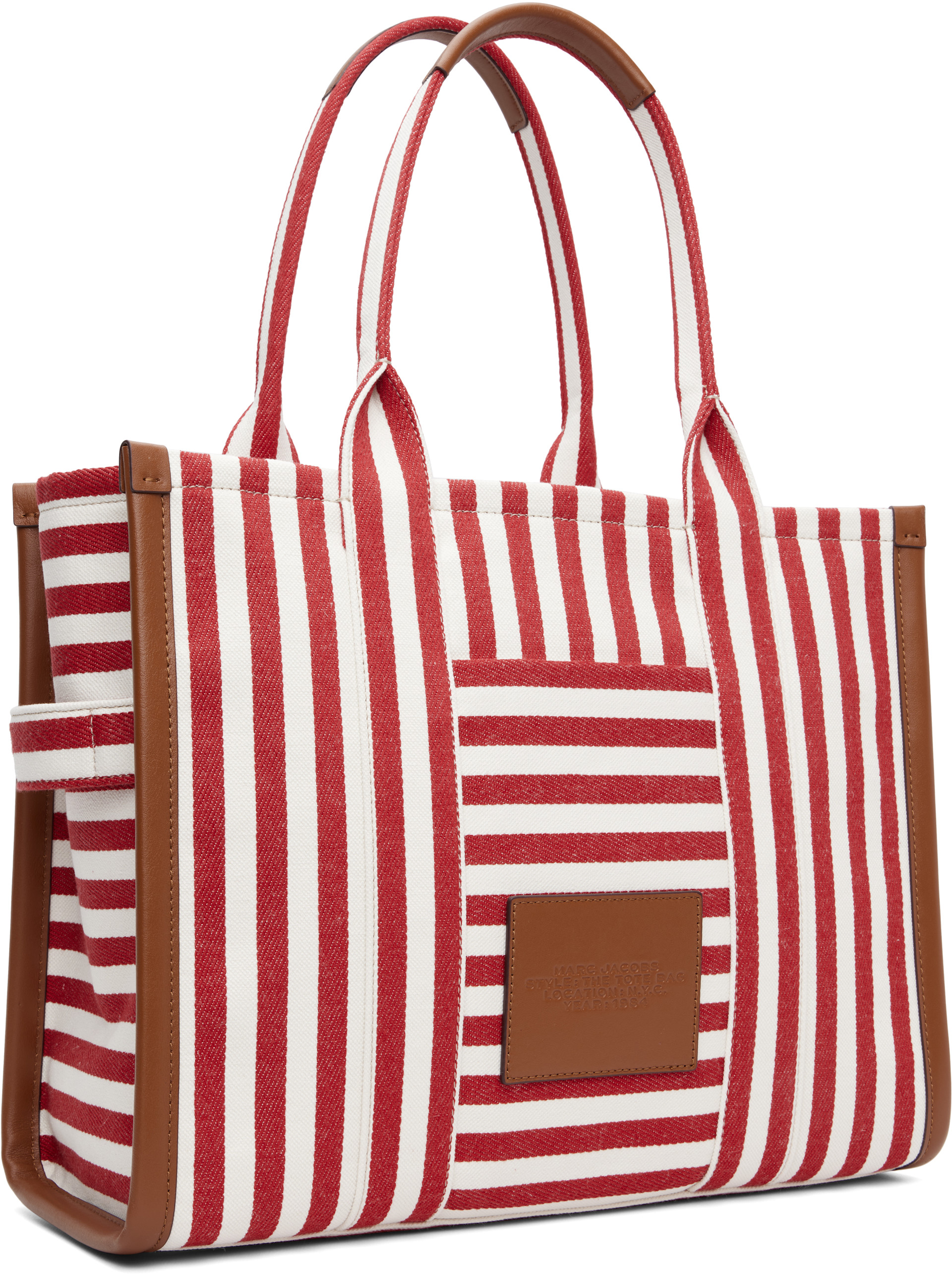 Marc Jacobs - Red & White 'The Stripe Canvas Large' Tote