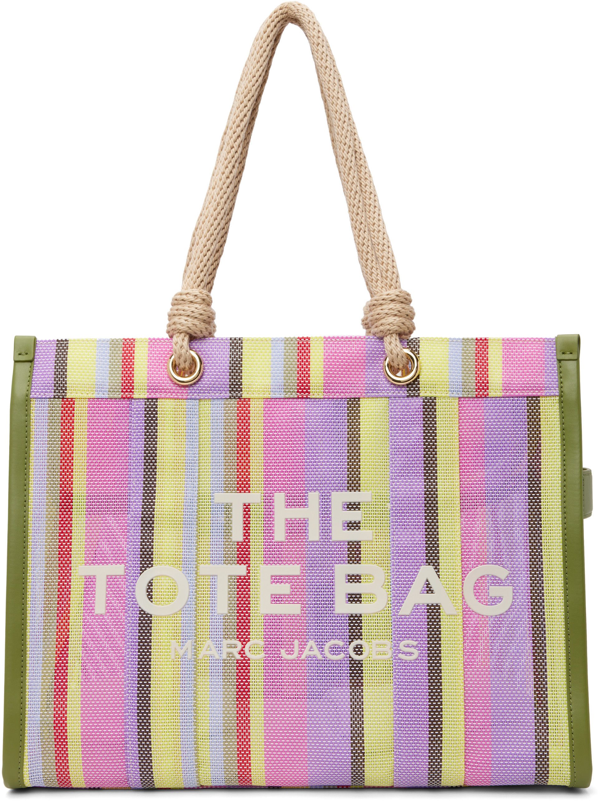 Marc Jacobs - Grand cabas multicolore en filet à rayures