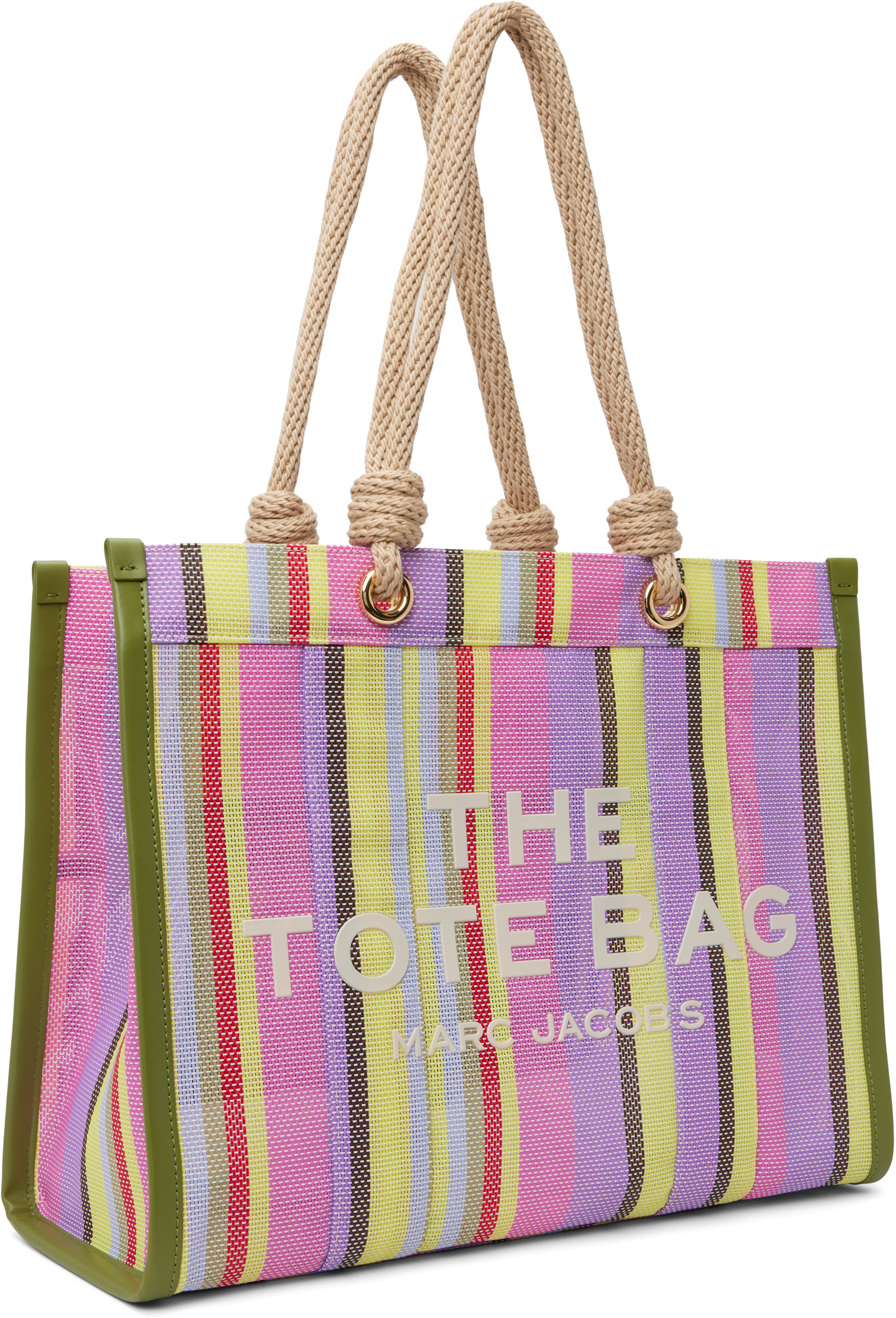 Marc Jacobs - Grand cabas multicolore en filet à rayures