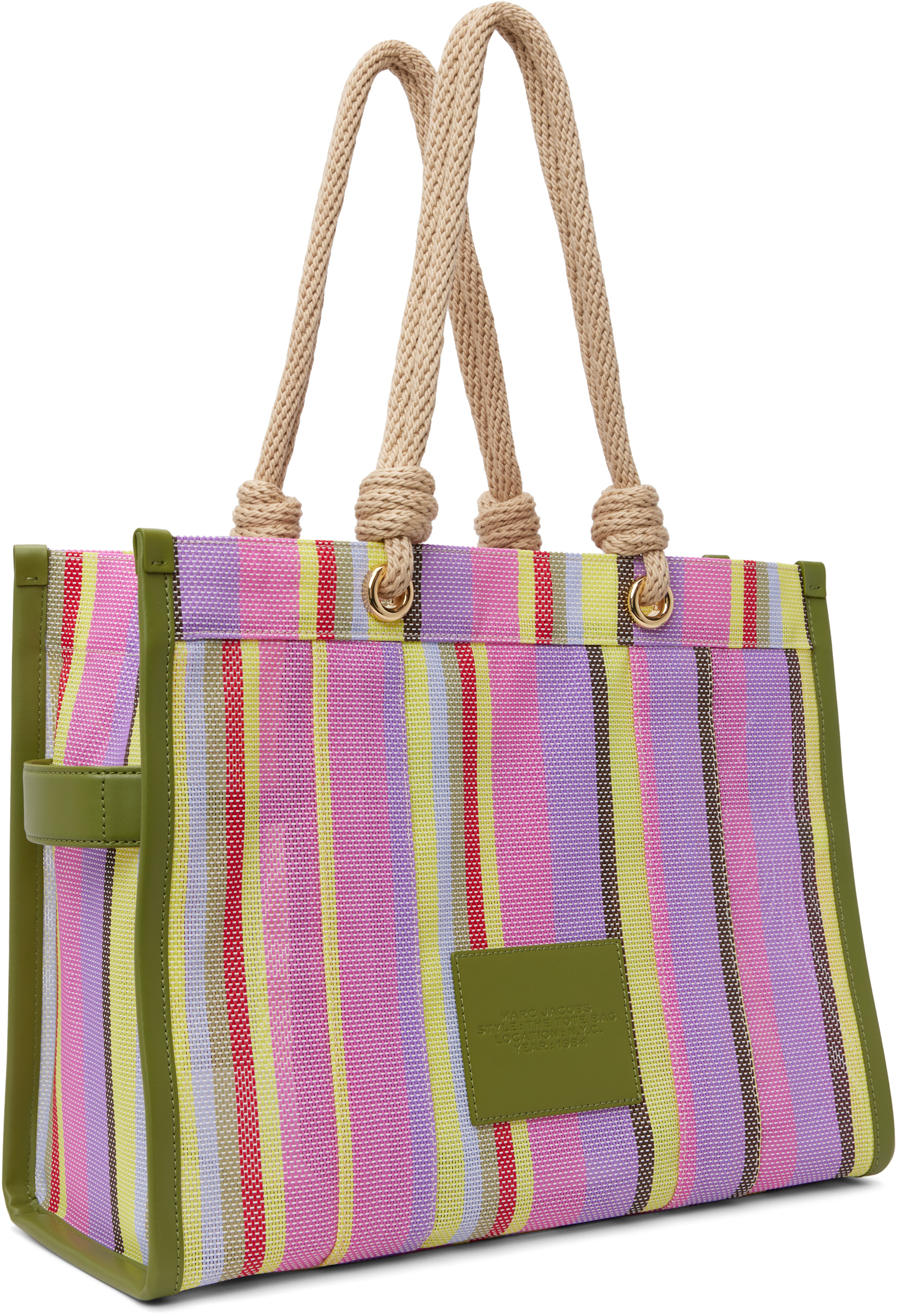 Marc Jacobs: マルチカラー 'The Stripe Mesh Large' トートバッグ