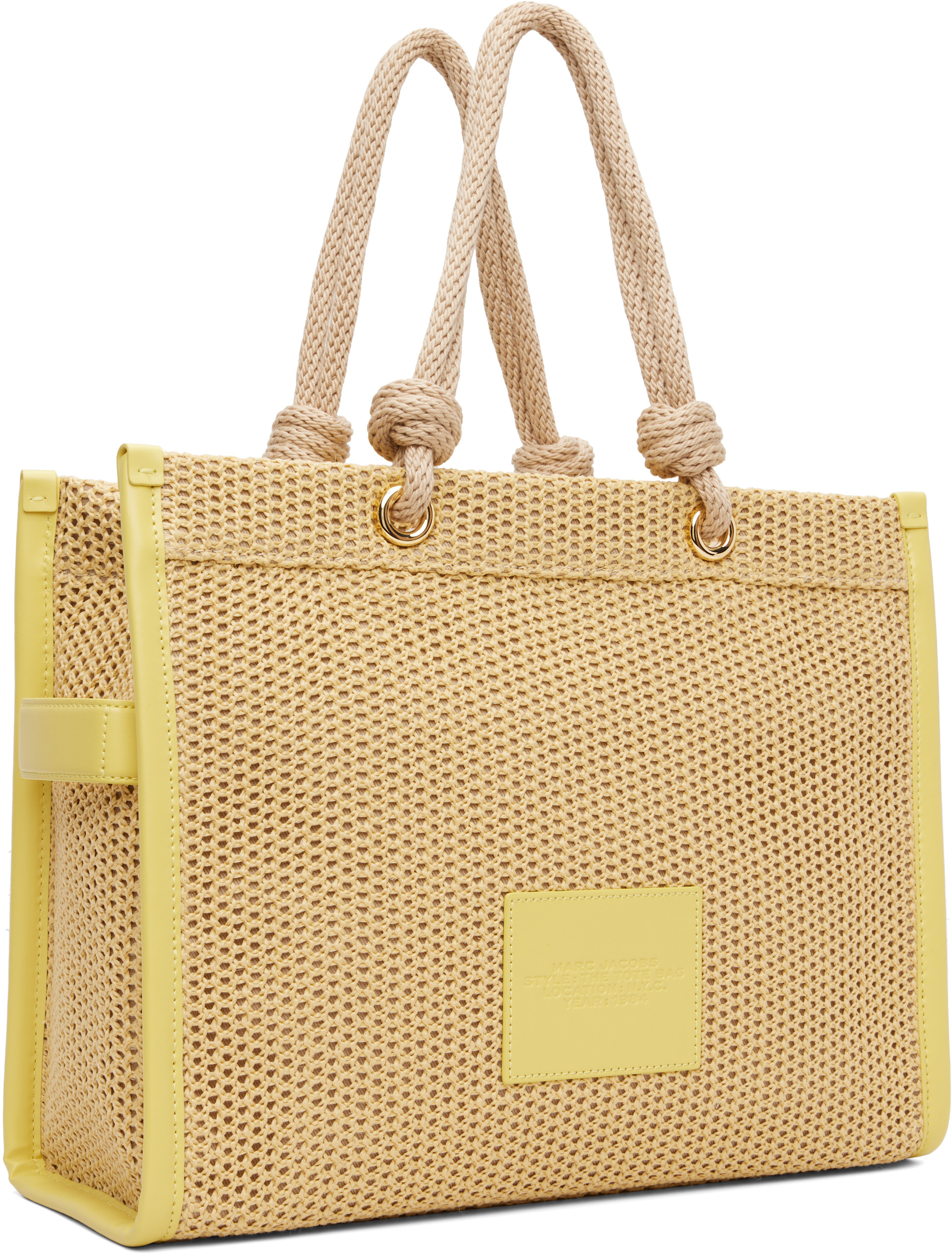 【新品未使用】MARC JACOBS ベージュ トートバッグ Marc Jacobs: ベージュ 'The Woven Rope Large' トートバッグ | SSENSE