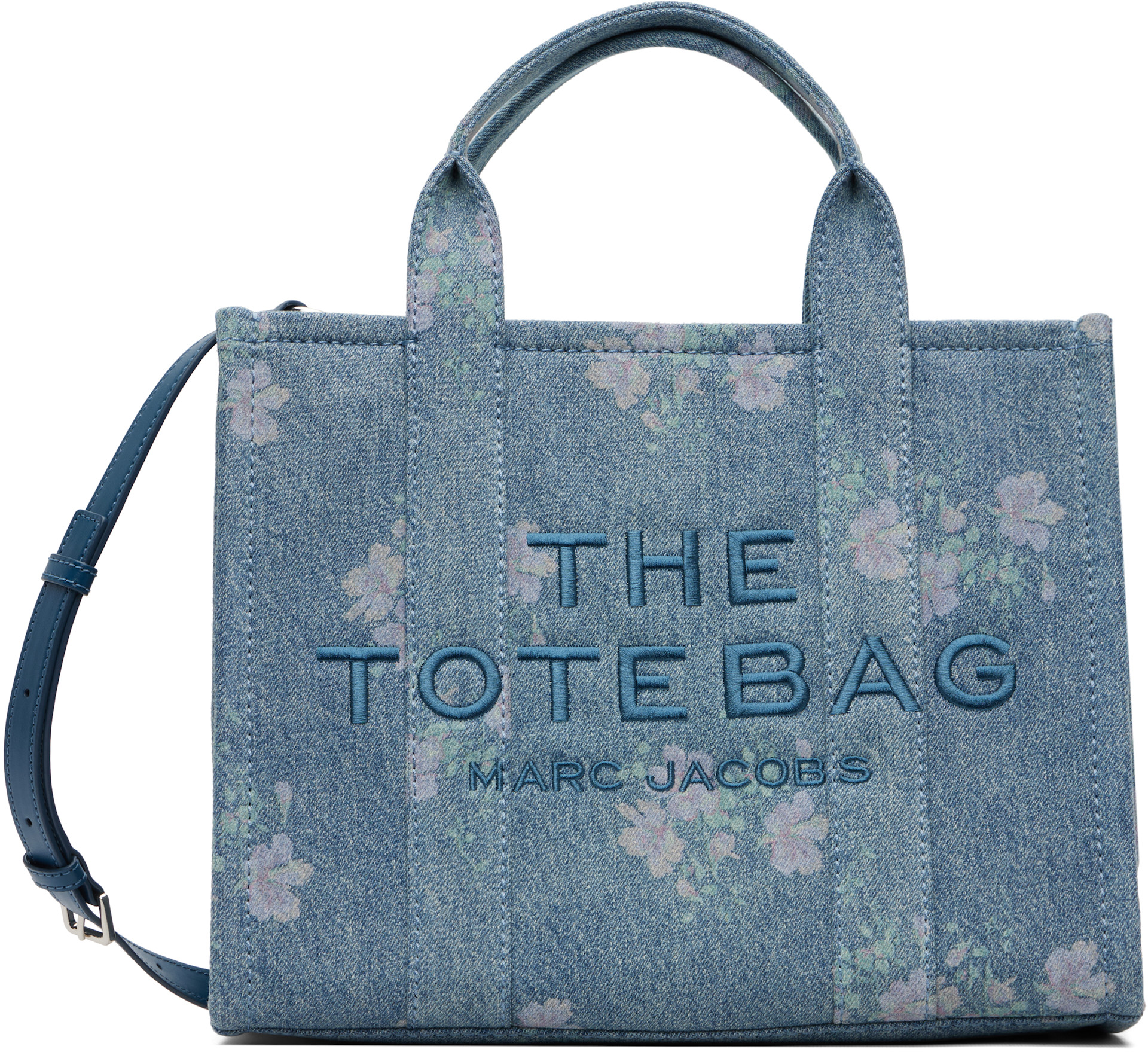Marc Jacobs: ブルー ミディアム Antique Floral Denim トートバッグ