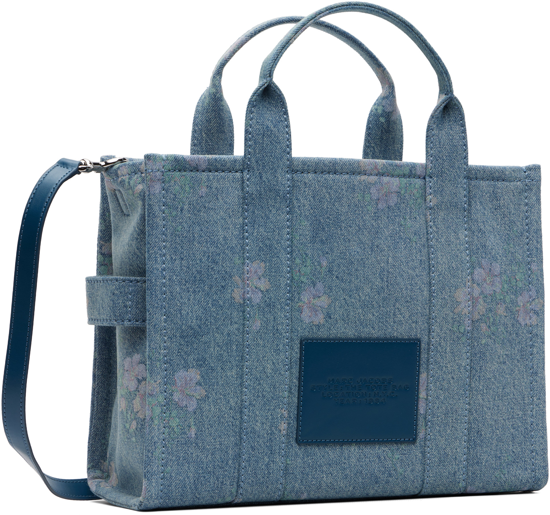 Marc Jacobs: ブルー ミディアム Antique Floral Denim トートバッグ 