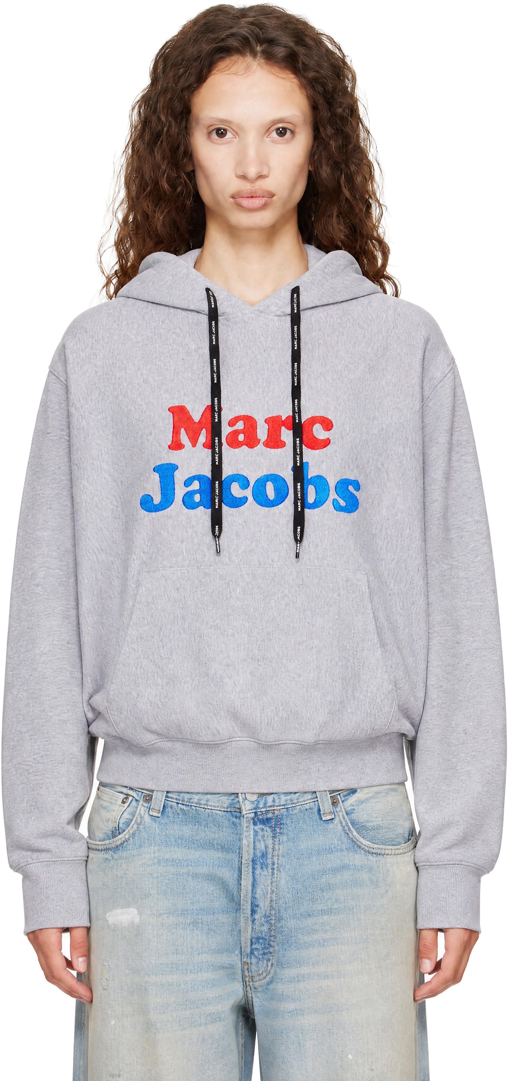 Marc Jacobs - Pull à capuche surdimensionné Canal St gris à logo