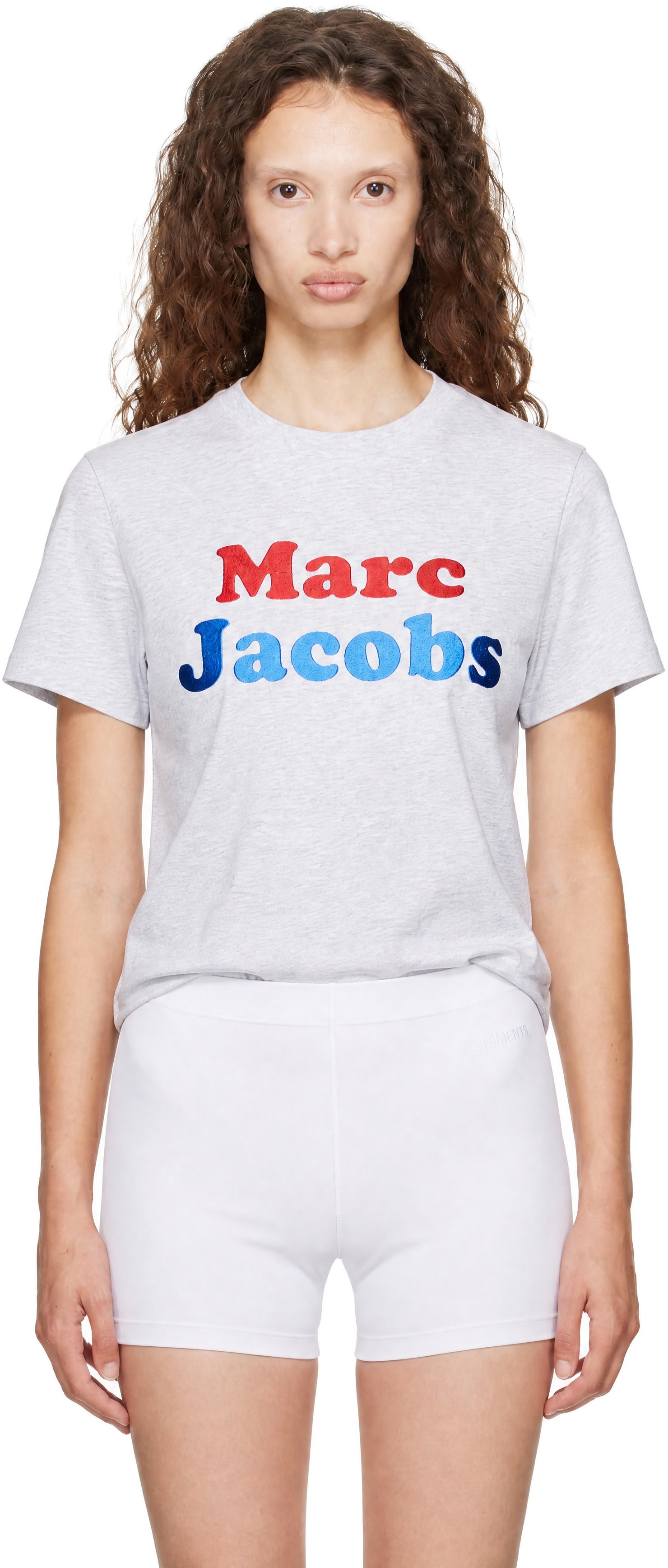 新品！ MARC JACOBS Tシャツ Marc Jacobs: Gray Canal St Logo Femme T-shirt | SSENSE Switzerland