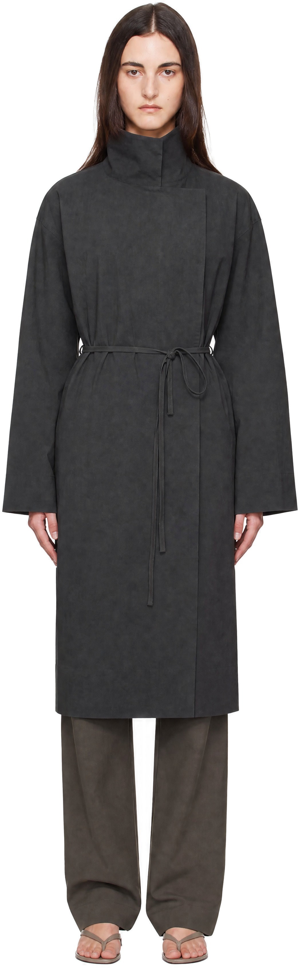 St. Agni - Manteau technique gris à coupe cocon