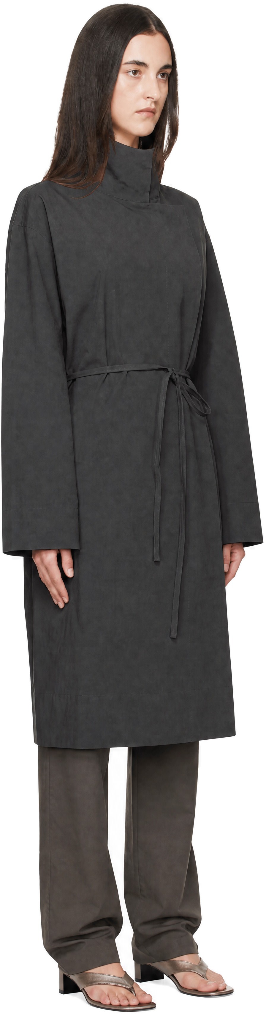 St. Agni - Manteau technique gris à coupe cocon