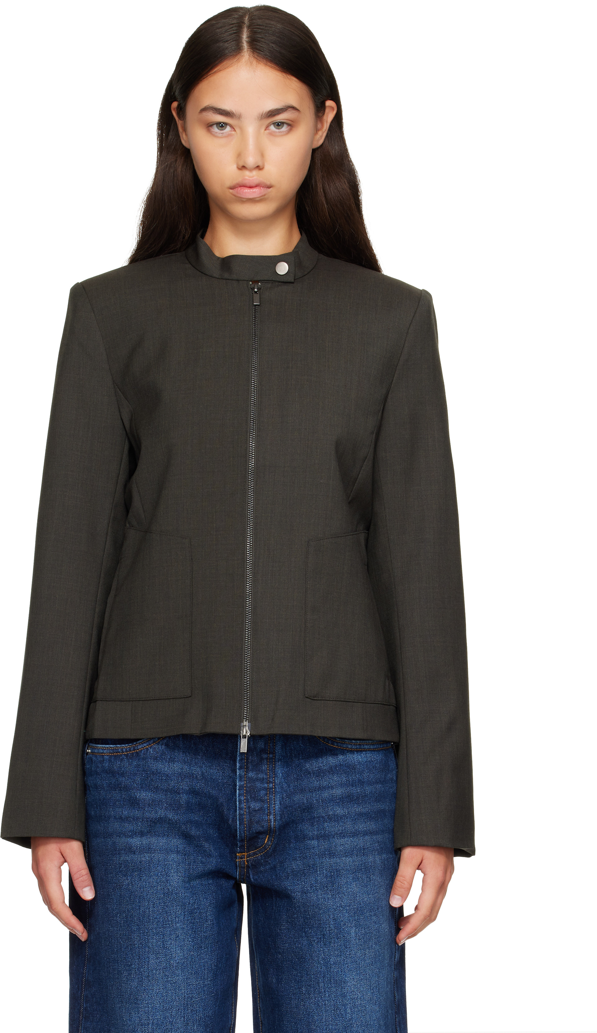 St. Agni - Blouson motard gris