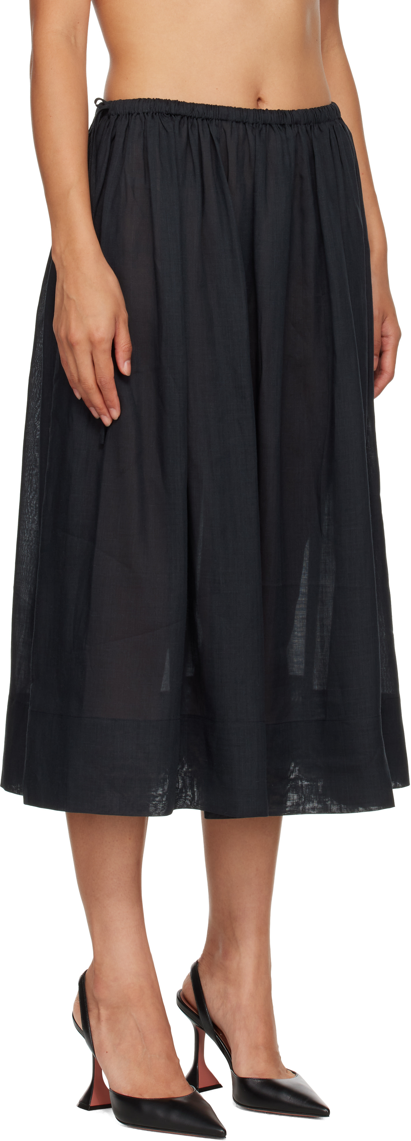St. Agni - Jupe midi transparente noire