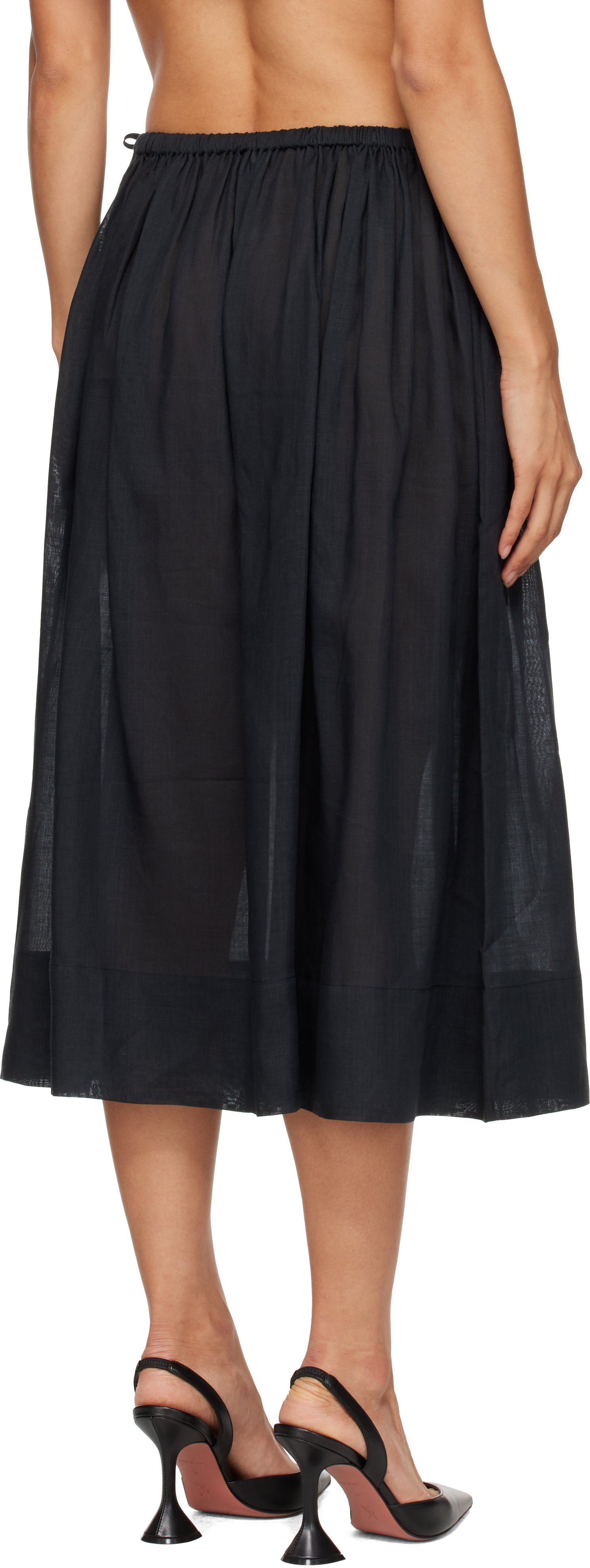 St. Agni - Jupe midi transparente noire