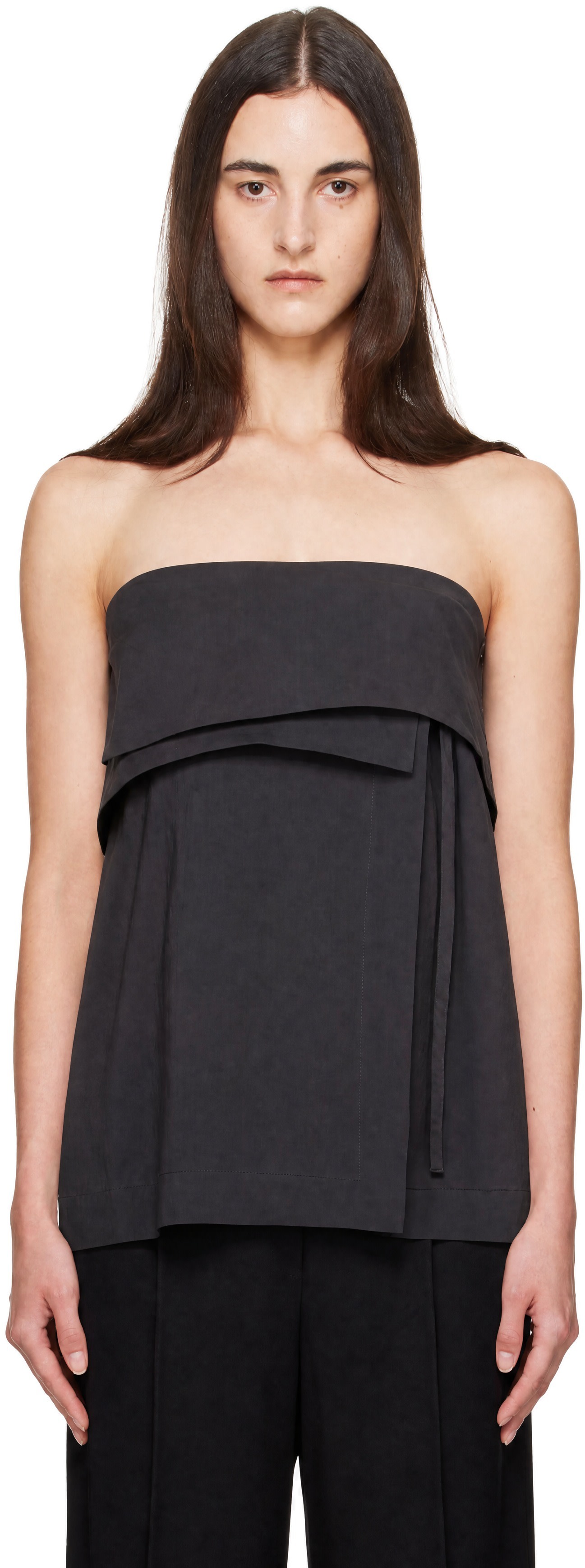 St. Agni - Gray Strapless Wrap Top