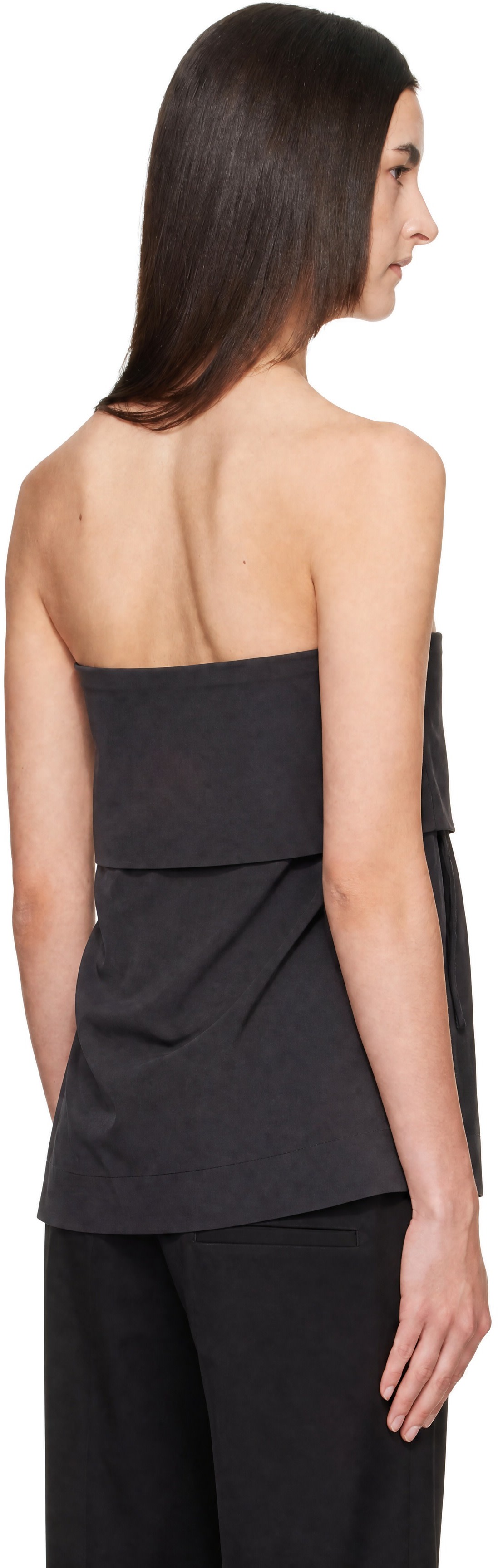 St. Agni - Gray Strapless Wrap Top