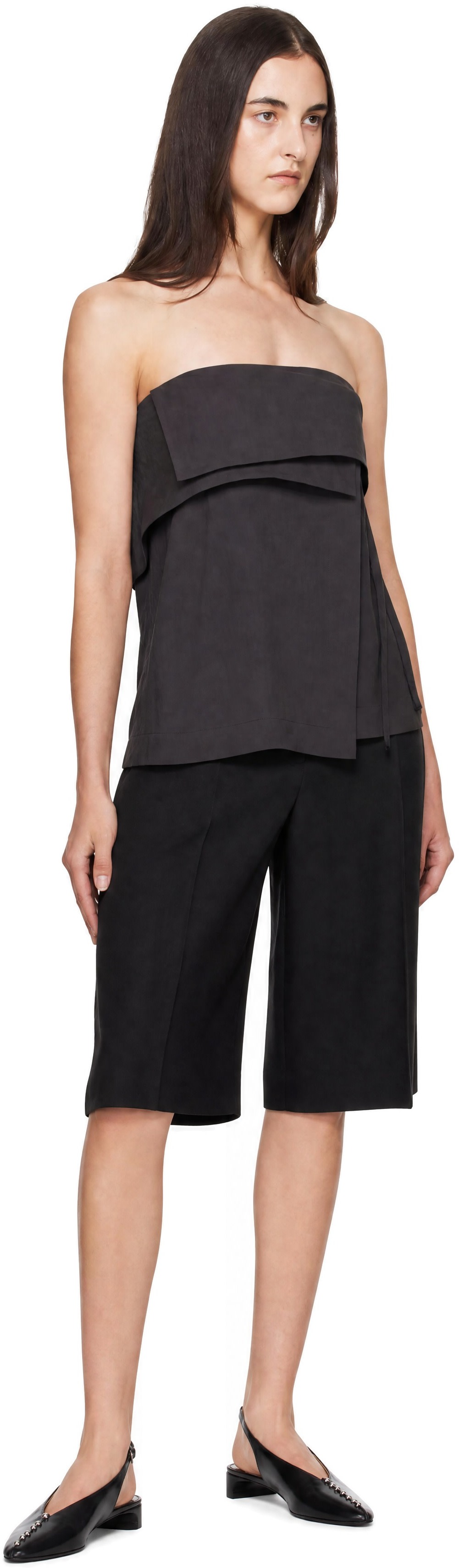 St. Agni - Gray Strapless Wrap Top