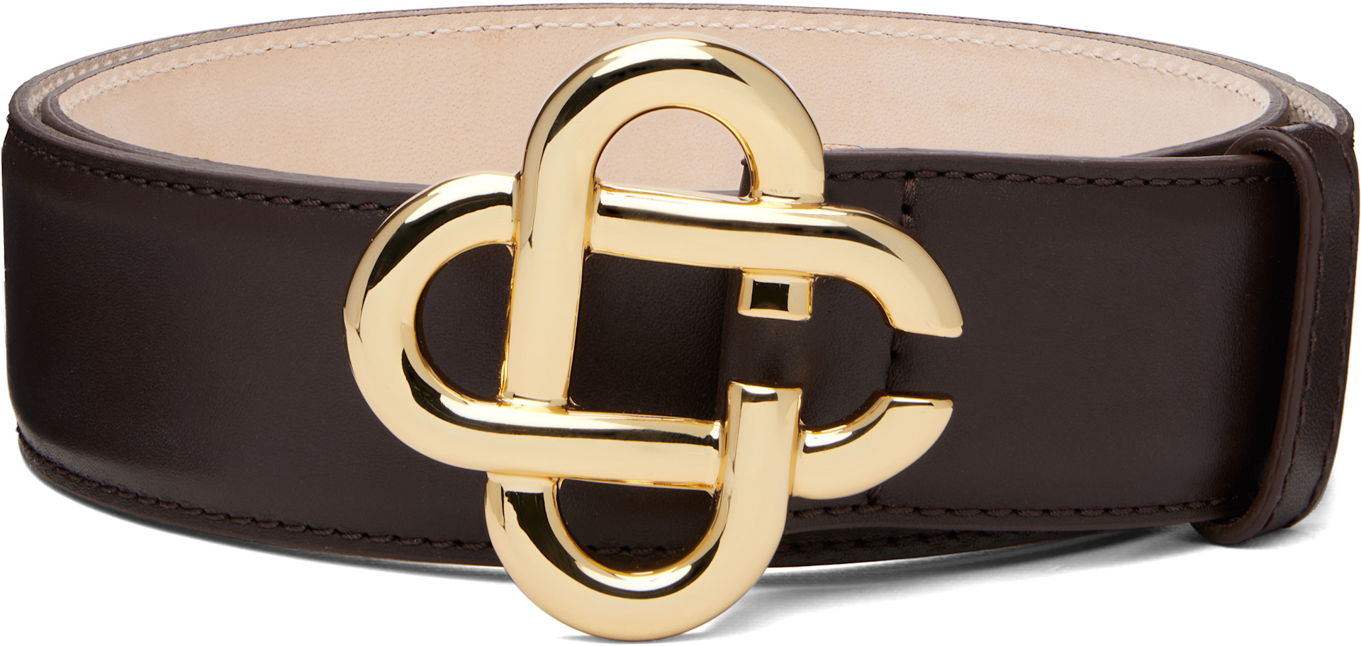 Casablanca ベルト Casablanca: Brown Classic Leather CC Logo Belt | SSENSE
