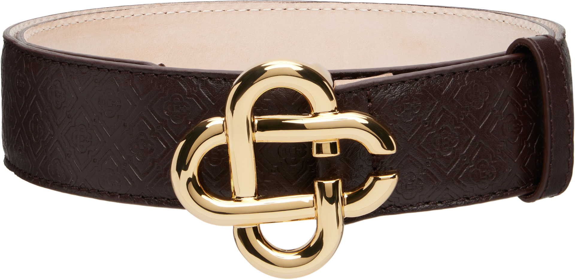 Casablanca - Brown Leather Monogram CC Belt
