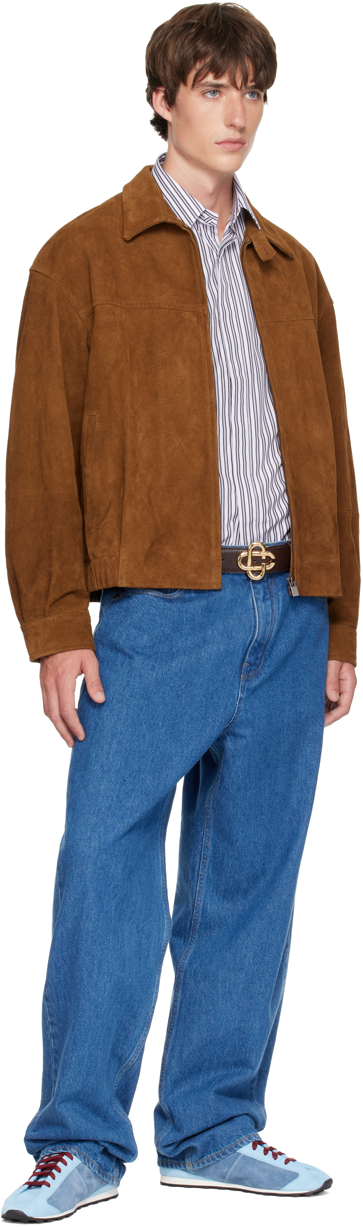Casablanca - Brown Leather Monogram CC Belt