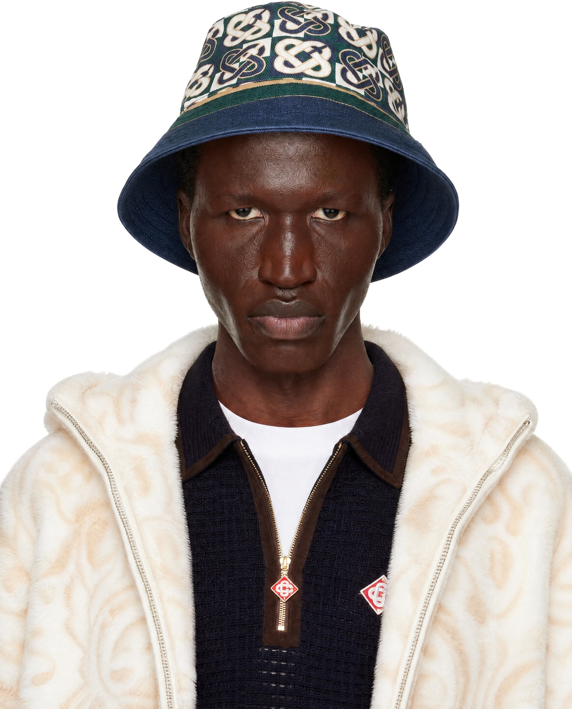 Casablanca - Navy Printed Bucket Hat
