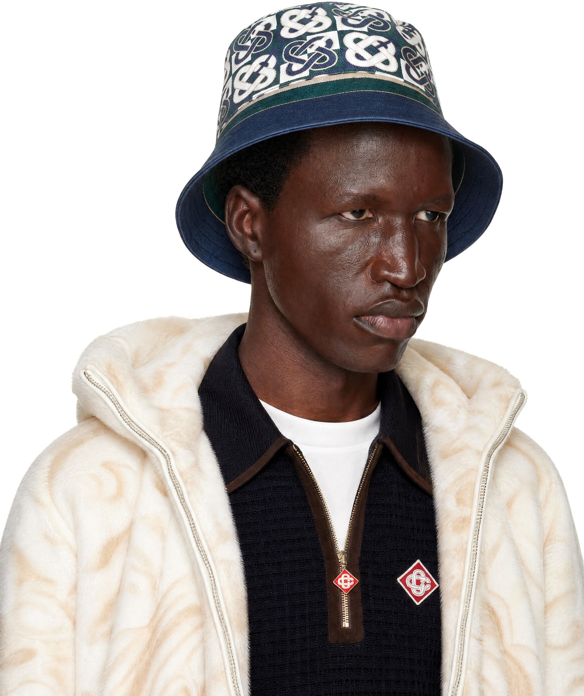 Casablanca - Navy Printed Bucket Hat