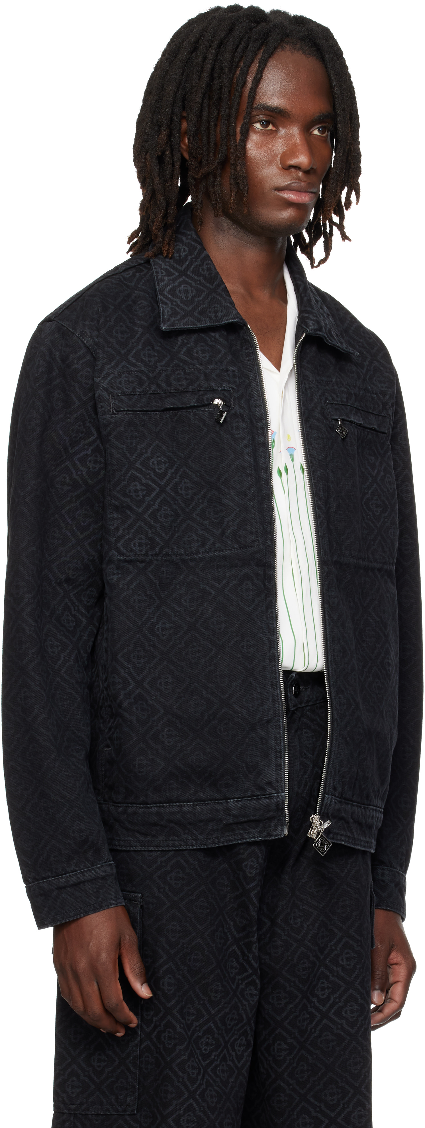 Casablanca - Black Monogram Denim Jacket