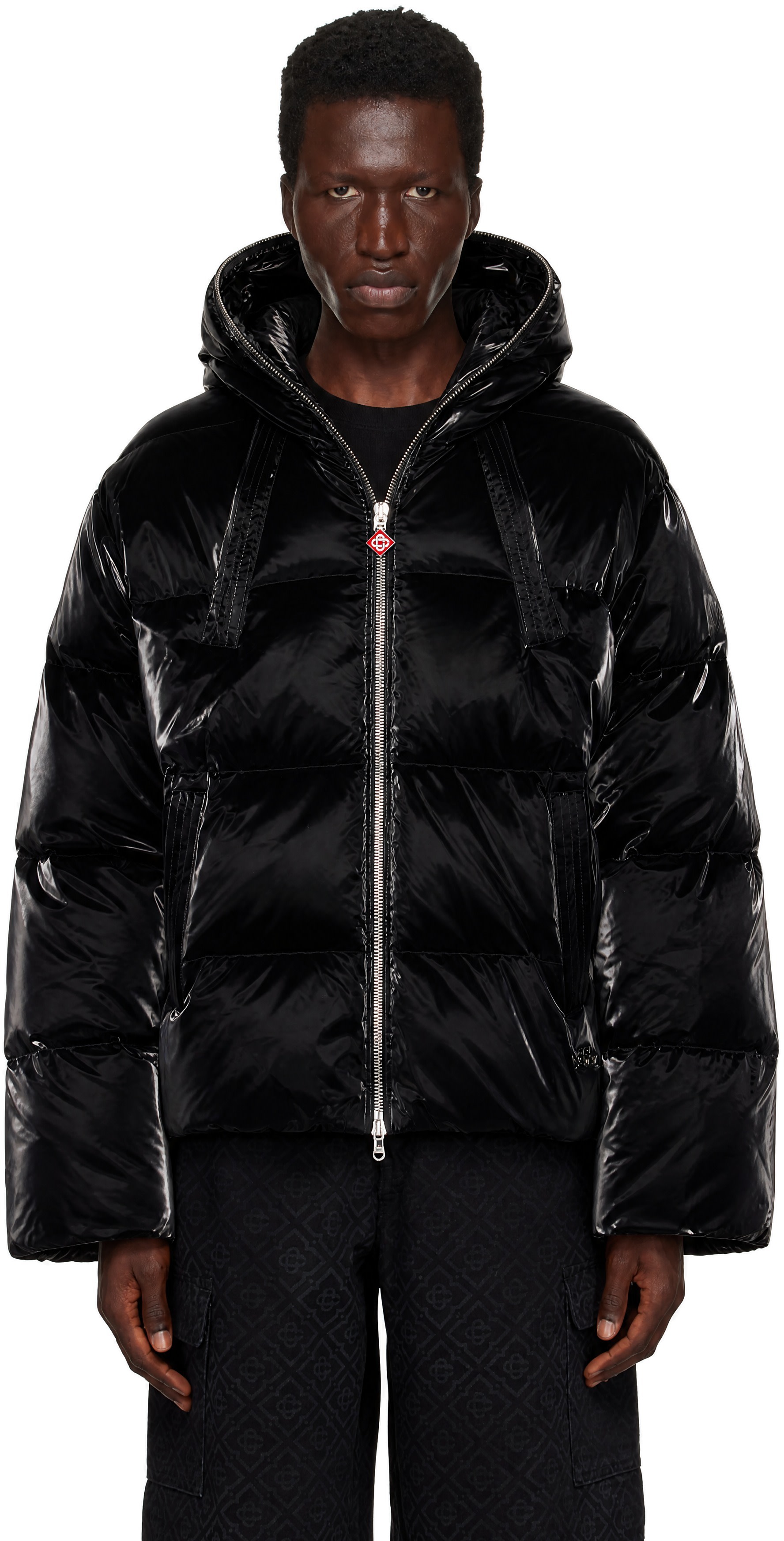 Casablanca - Black Lacquered Nylon Puffer Down Jacket