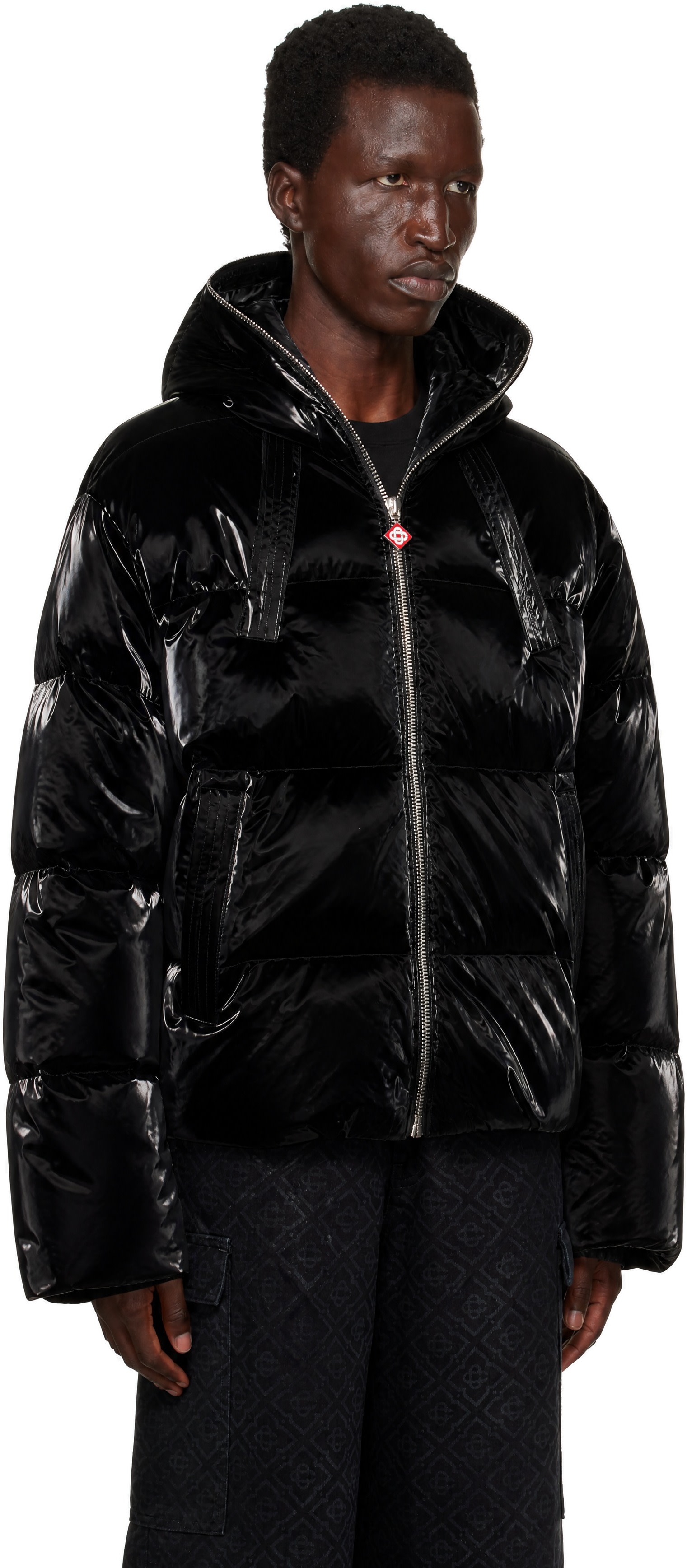 Casablanca - Black Lacquered Nylon Puffer Down Jacket