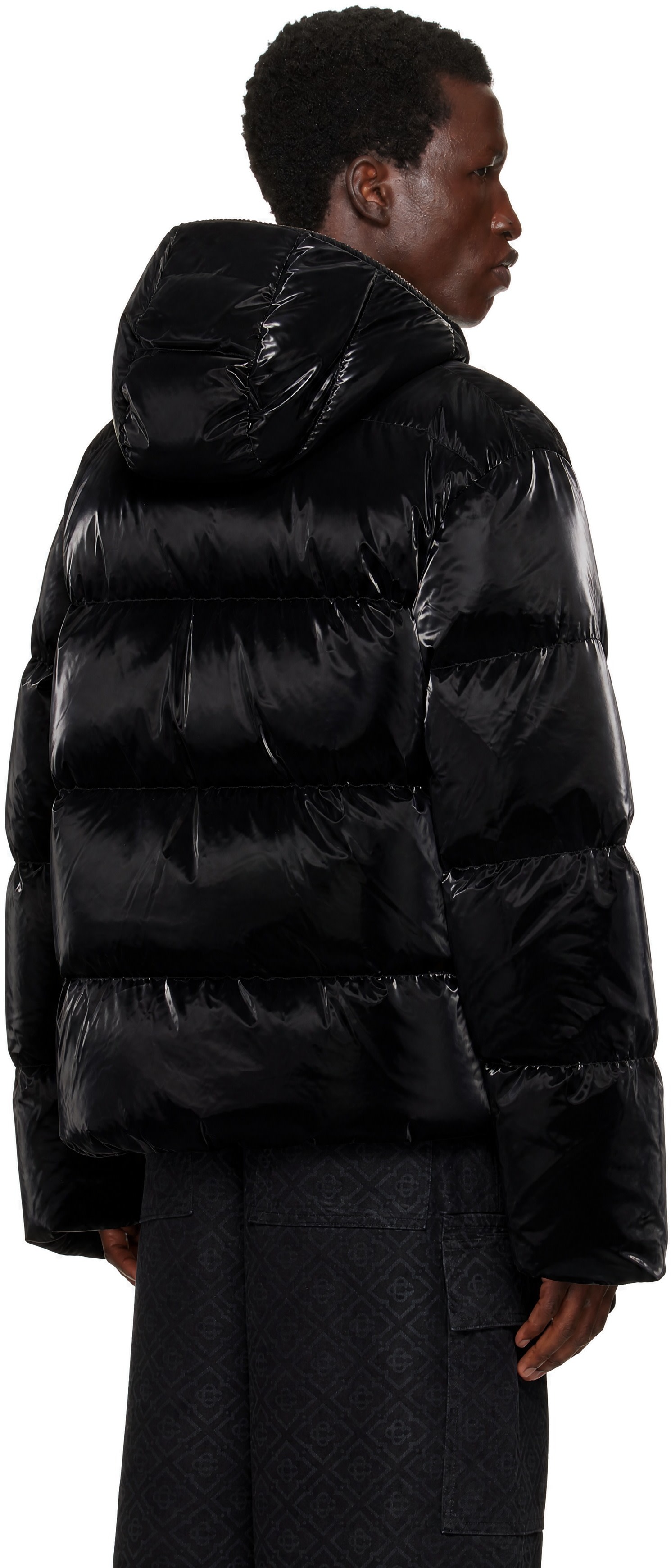 Casablanca - Black Lacquered Nylon Puffer Down Jacket